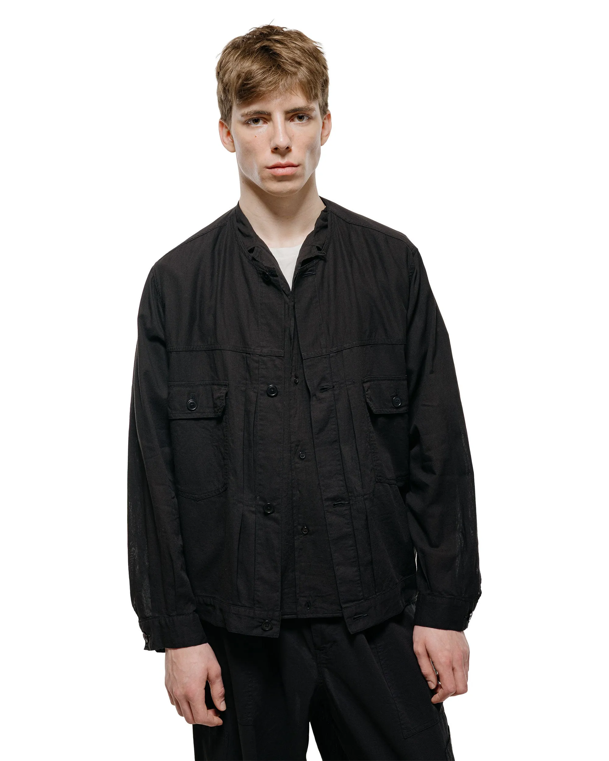 marka No Collar Tracker Jacket High Twisted Dobby Cloth Black sold by Lost & Found product image thumbnail 2