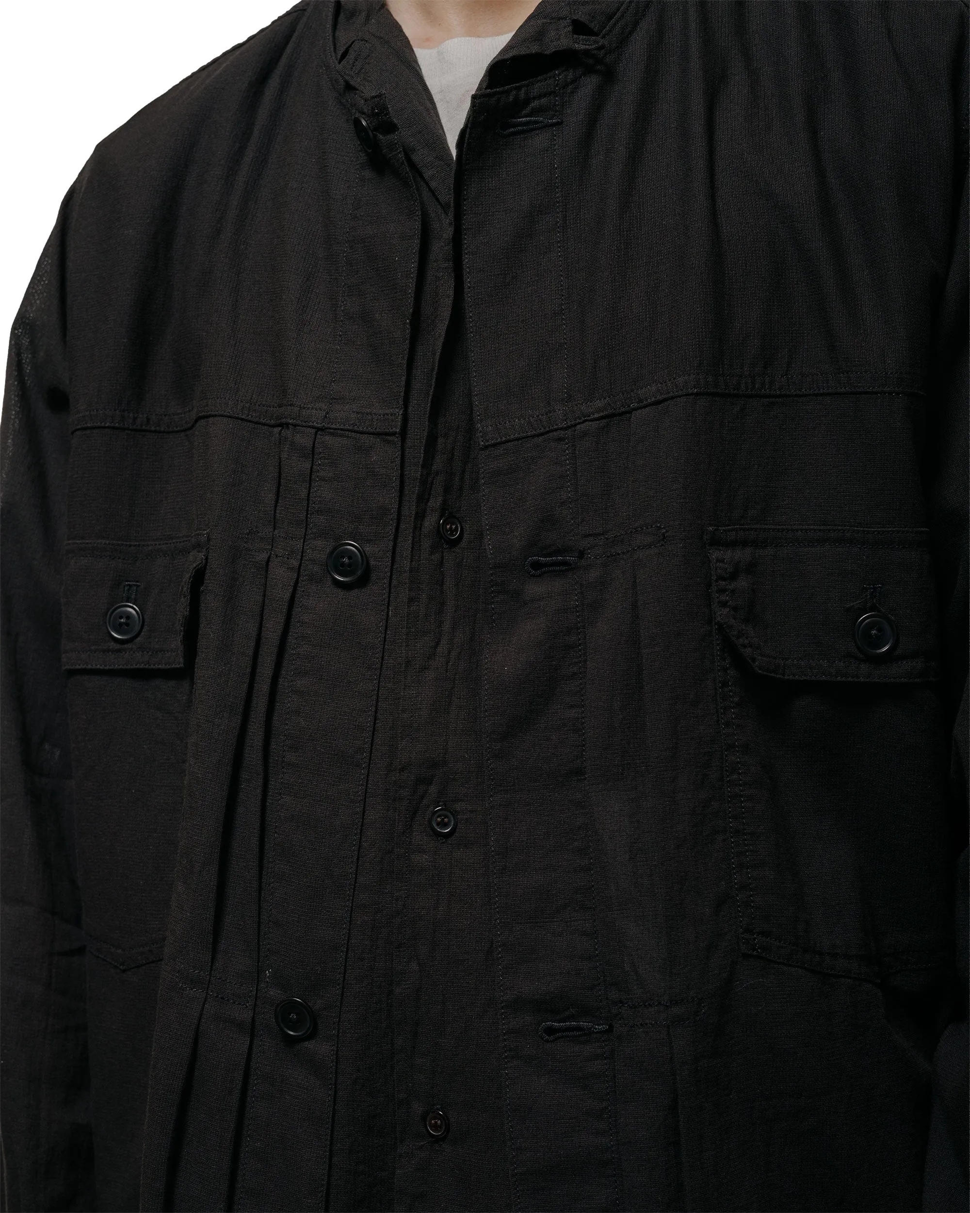 marka No Collar Tracker Jacket High Twisted Dobby Cloth Black sold by Lost & Found product image thumbnail 3