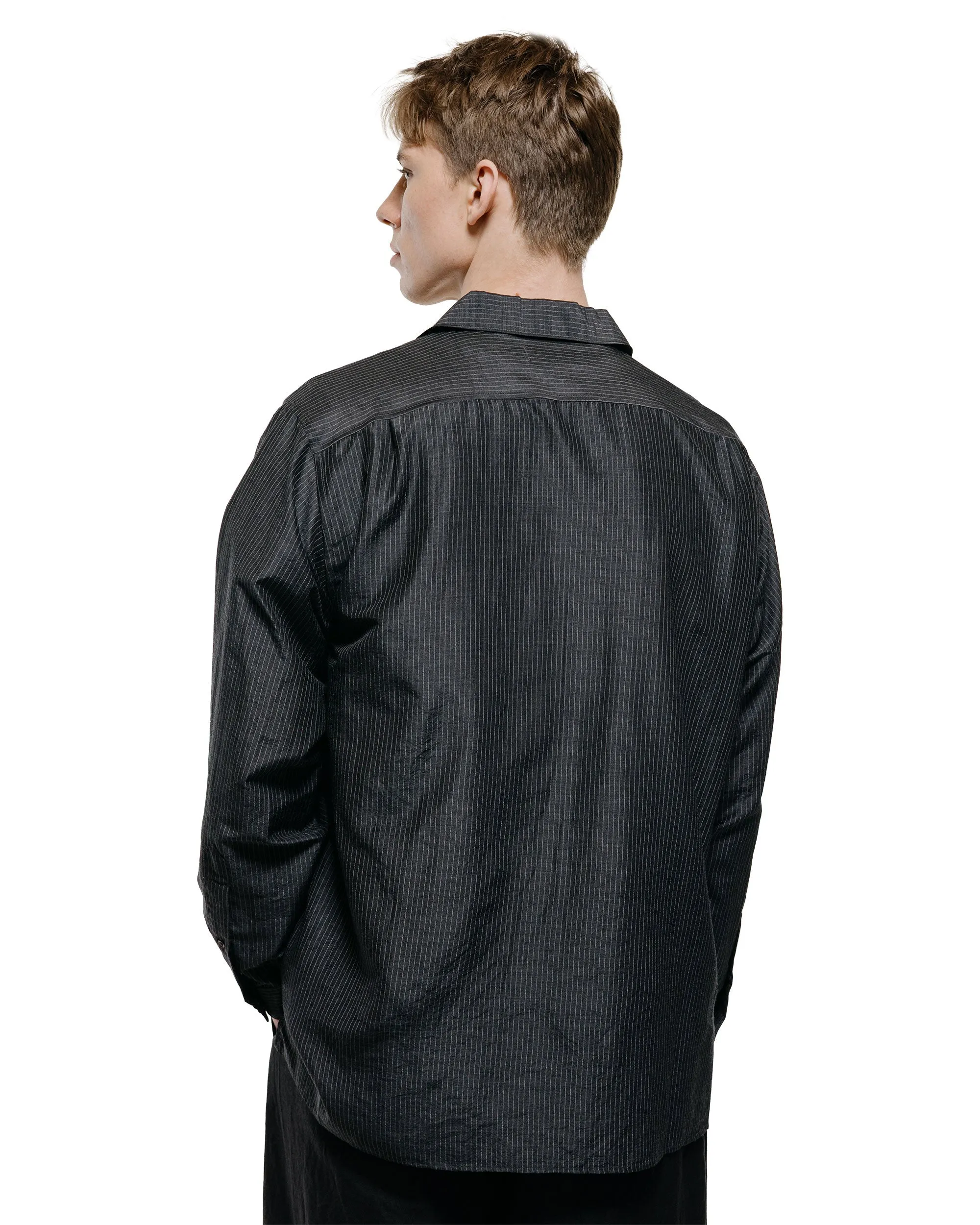 marka Skipper Shirt Wool Silk Feather Cloth Charcoal Stripe sold by Lost & Found product image thumbnail 4