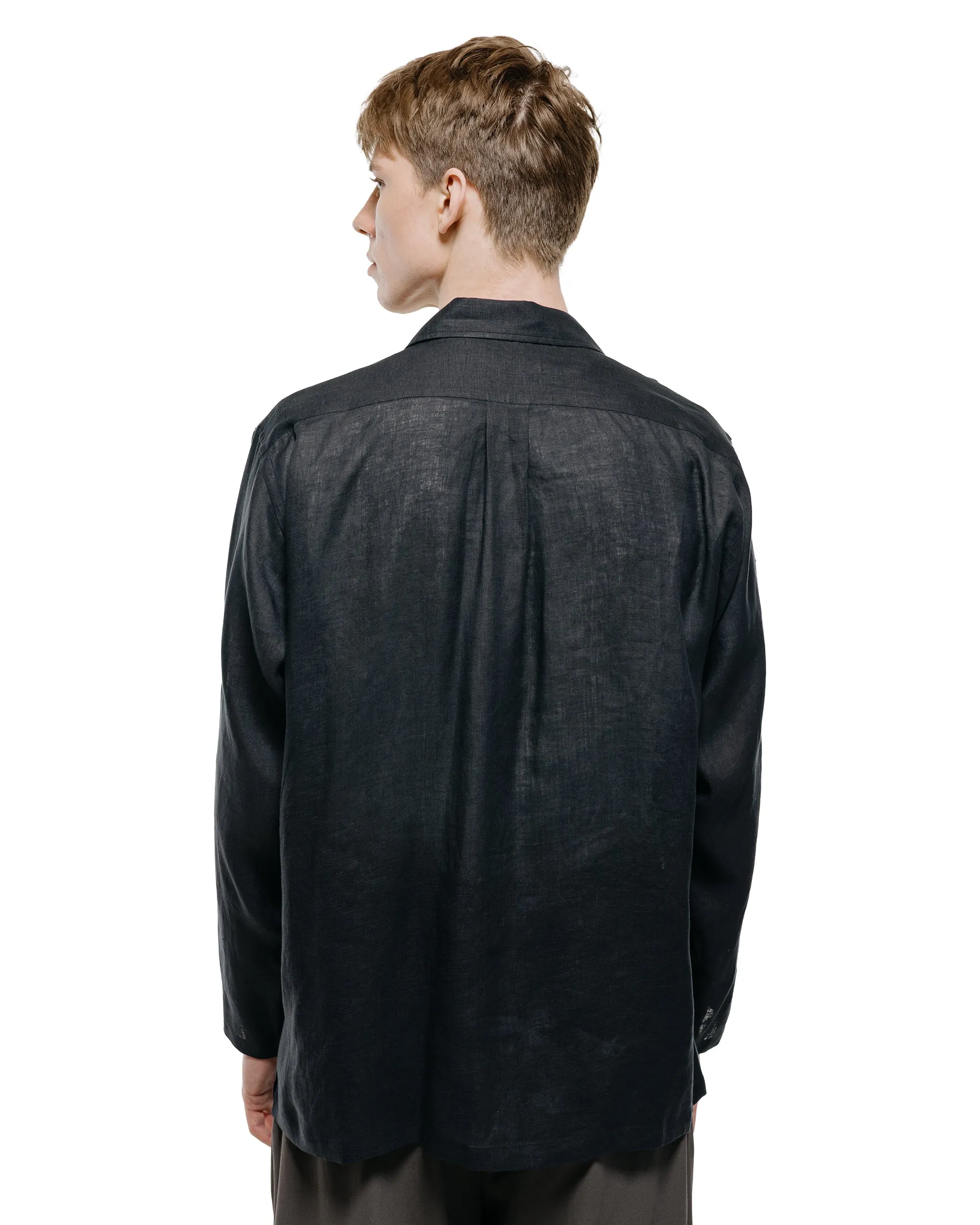 MARKAWARE Open Collar Shirt Hemp Shirting Black sold by Lost & Found product image thumbnail 3