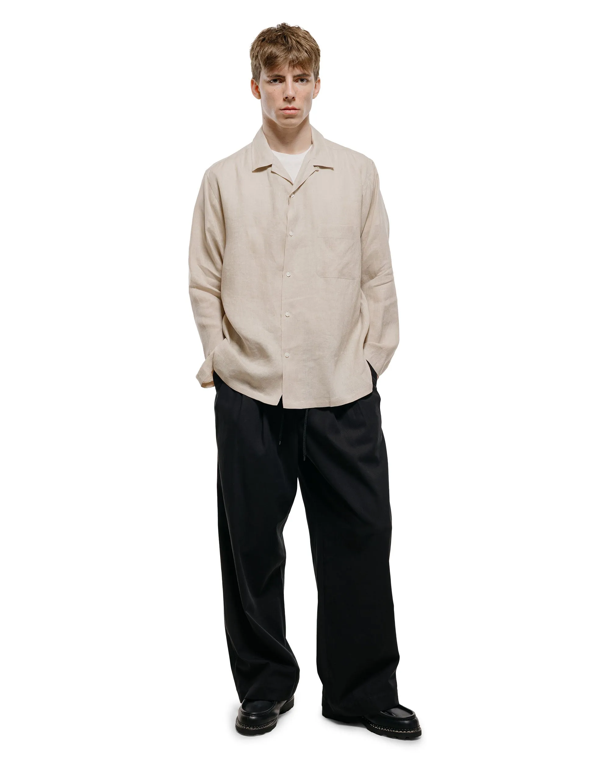 MARKAWARE Open Collar Shirt Hemp Shirting Taupe sold by Lost & Found product image thumbnail 4