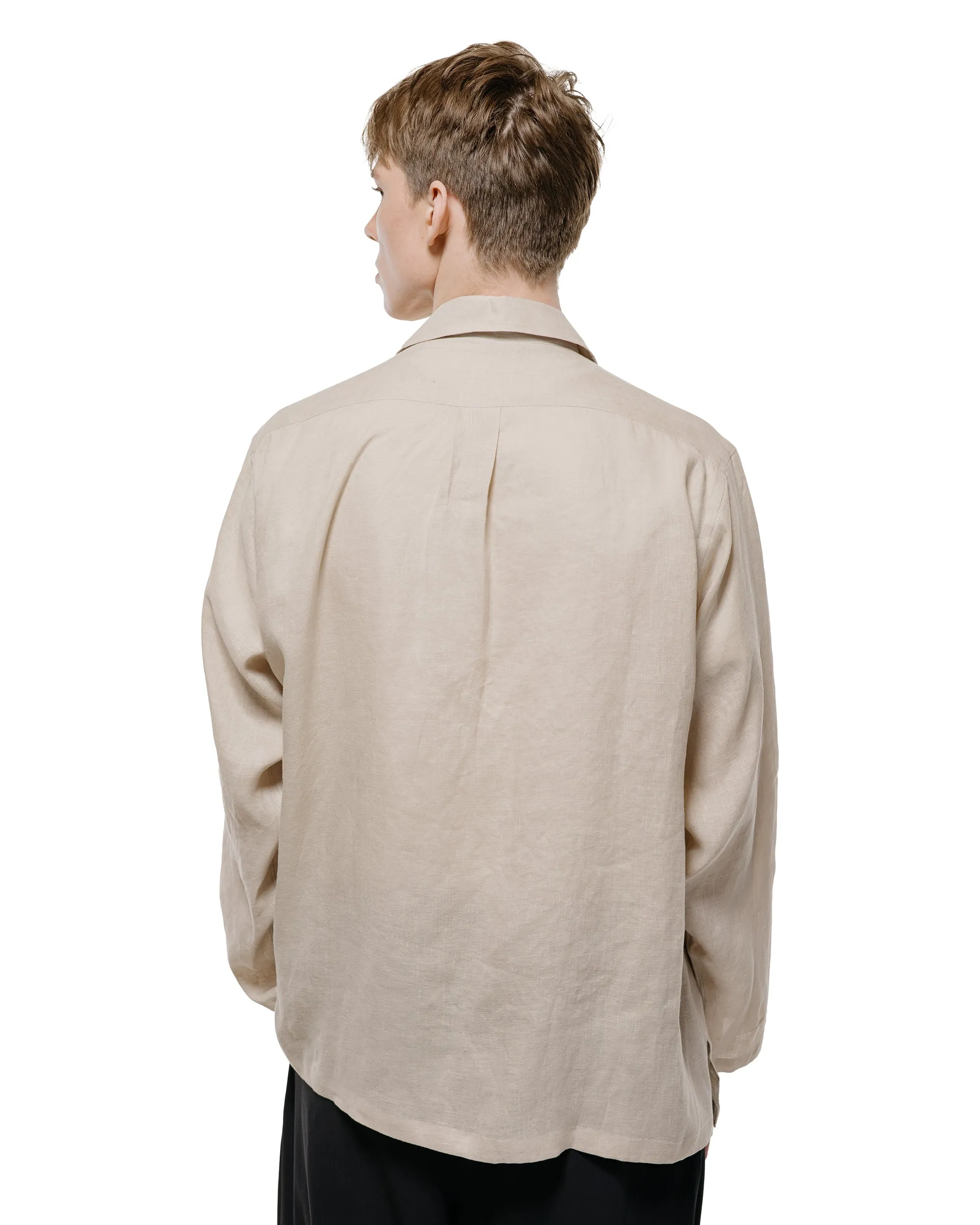 MARKAWARE Open Collar Shirt Hemp Shirting Taupe sold by Lost & Found product image thumbnail 3