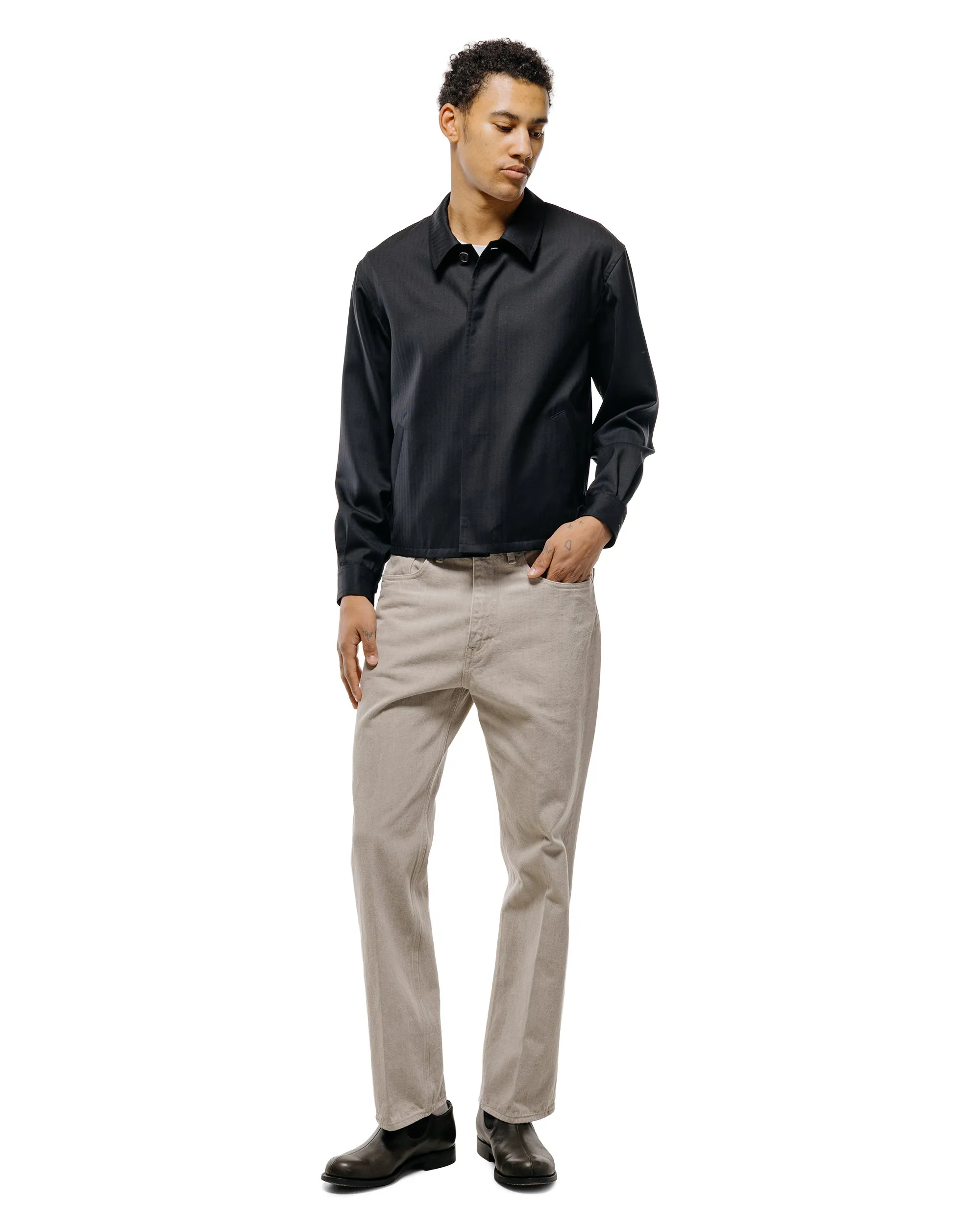 Auralee Wool Herringbone Blouson Black sold by Lost & Found product image thumbnail 5
