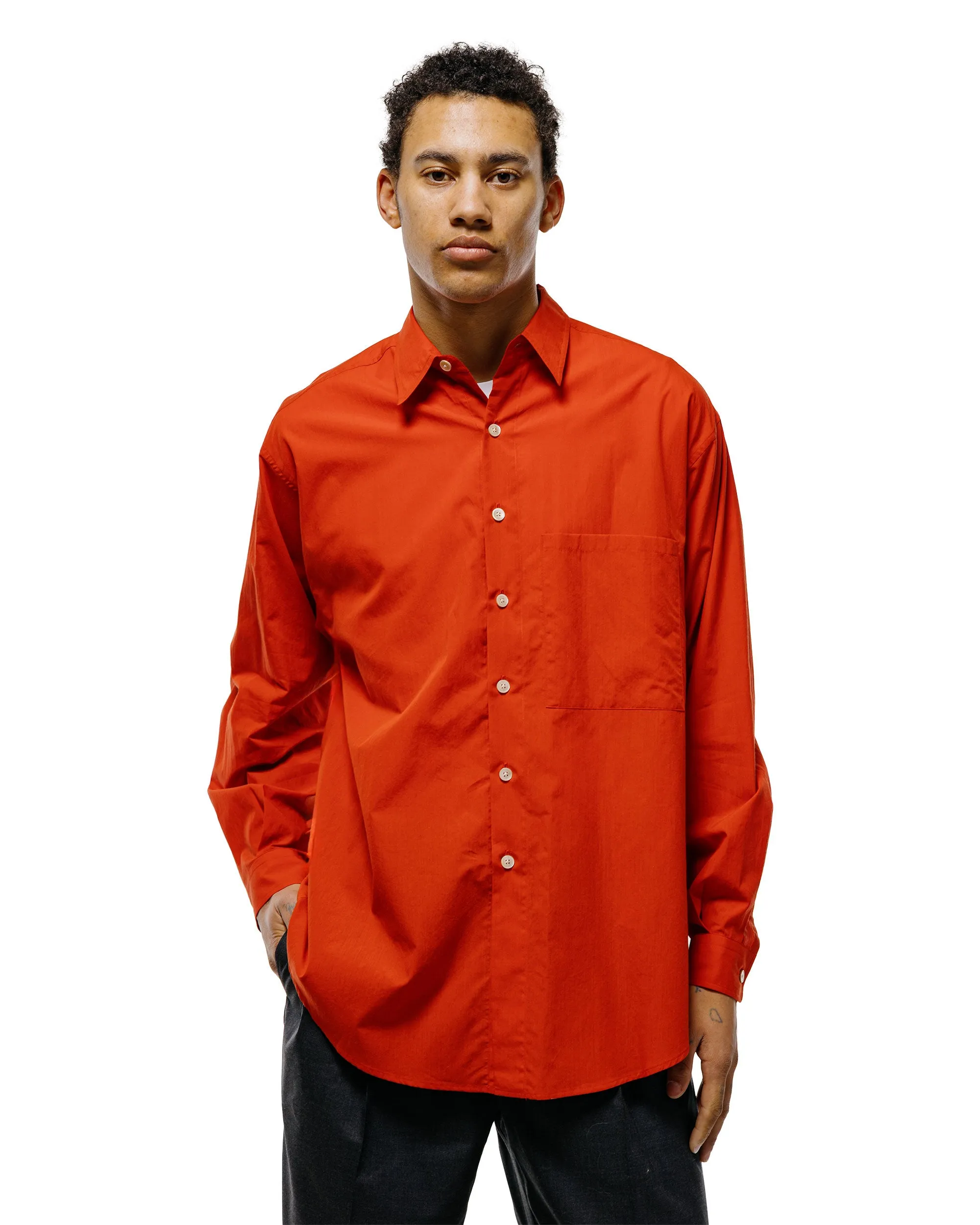 Auralee Super Fine Cotton Lawn Shirt Red sold by Lost & Found product image thumbnail 2