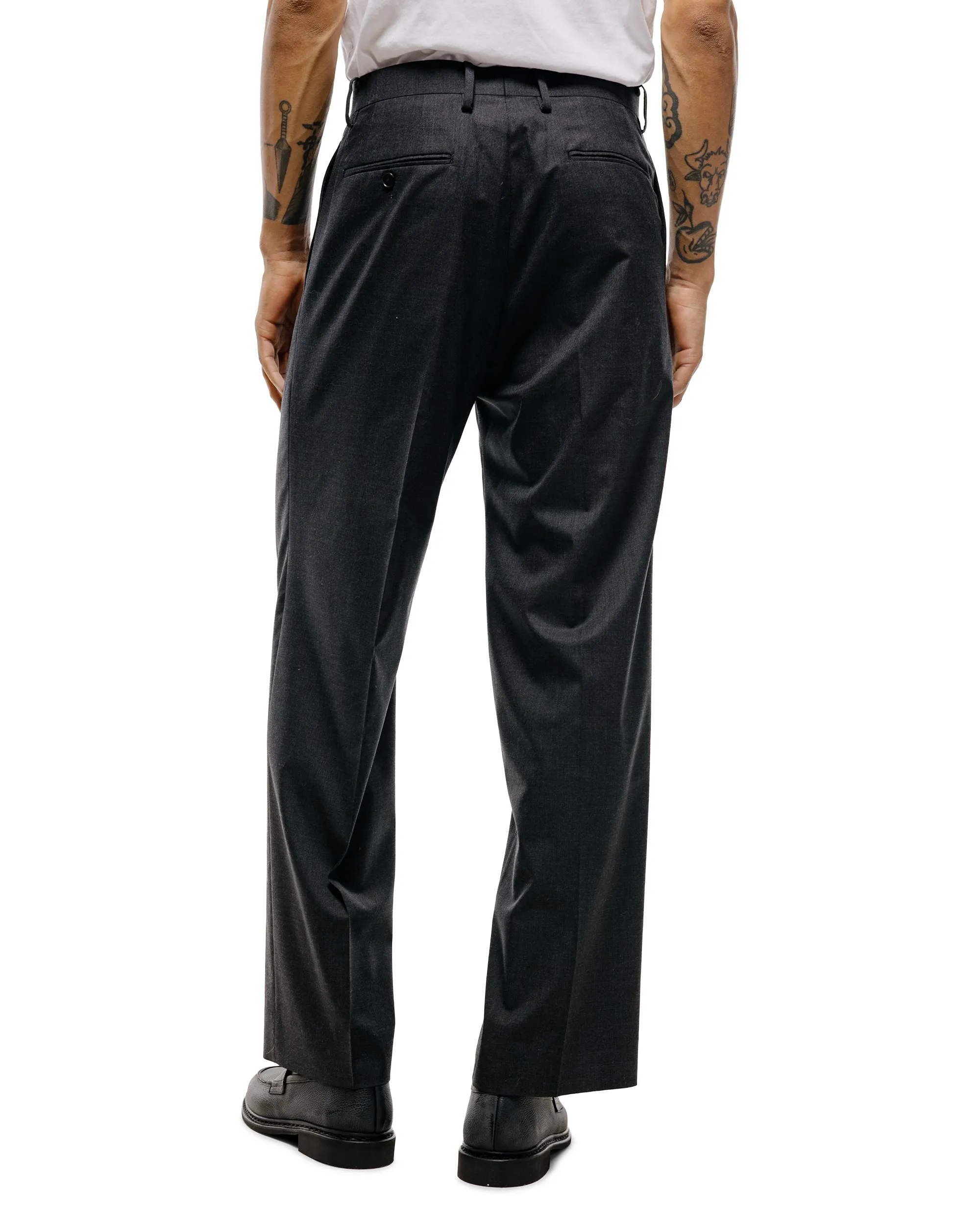 Auralee Ultra Fine Tropical Wool Two-Tuck Slacks Top Charcoal sold by Lost & Found product image thumbnail 4