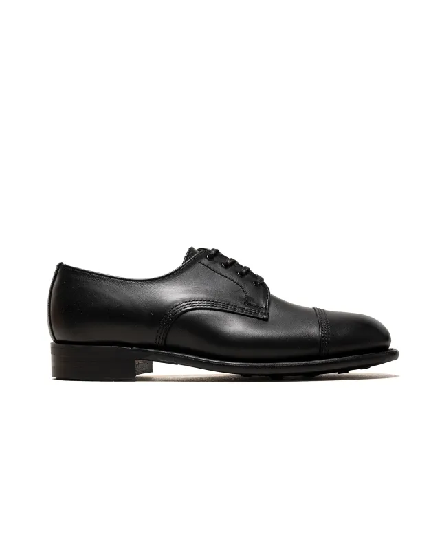 Sanders 1128BC Smooth Leather Military Derby Shoe Black made by Sanders