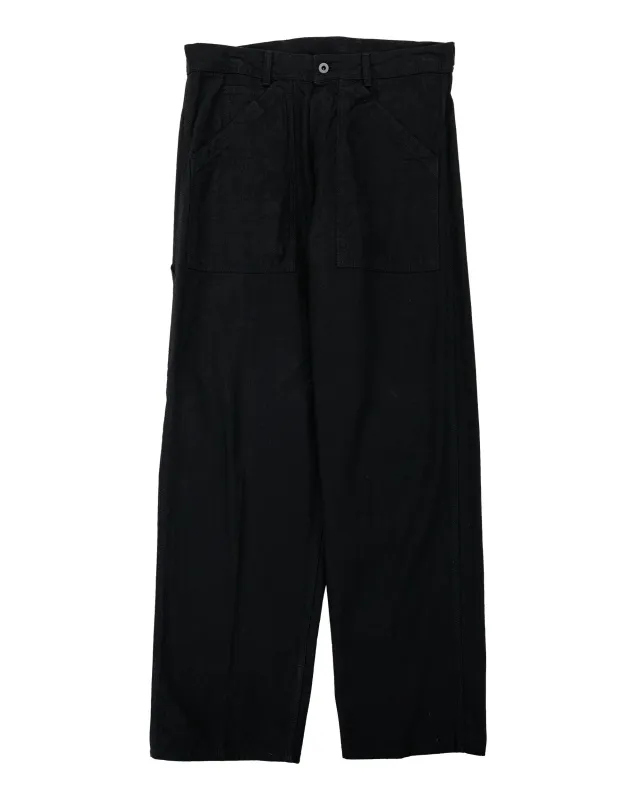 Cohérence Paul Linen/Cotton Chevron Trouser Black made by Lost & Found