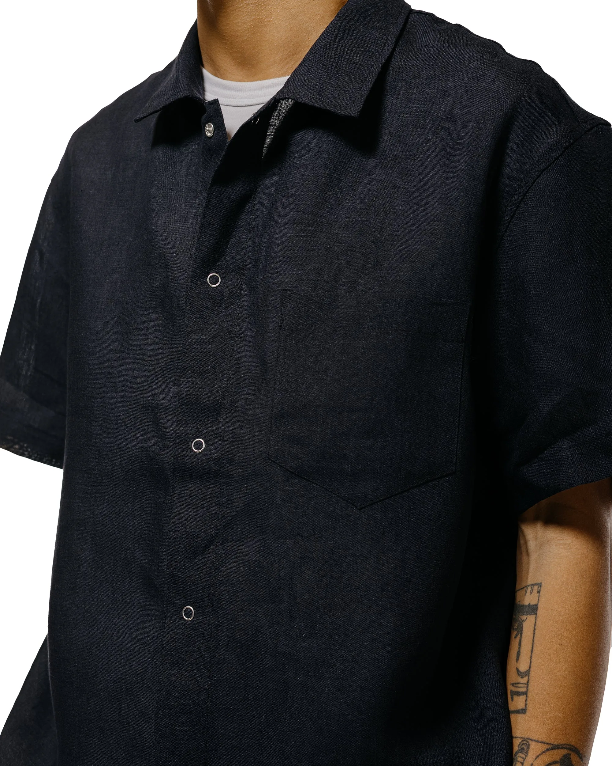 James Coward Sundown Shirt Black Lightweight Belgian Linen sold by Lost & Found product image thumbnail 3