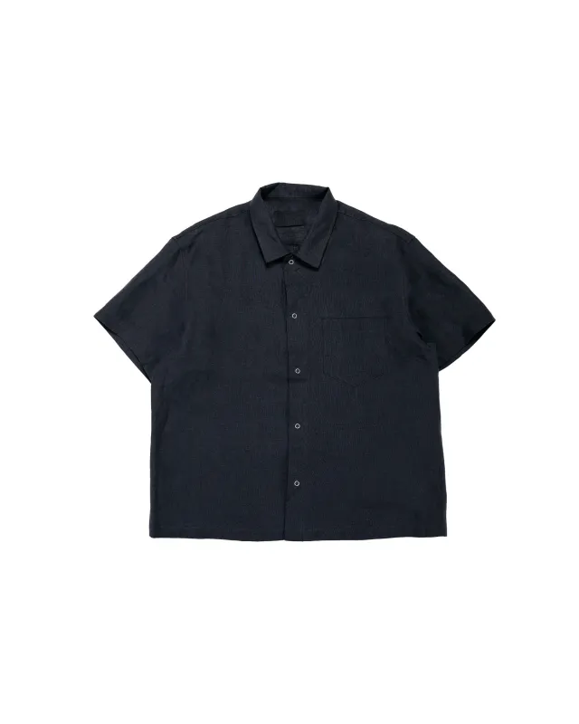 James Coward Sundown Shirt Black Lightweight Belgian Linen made by James Coward