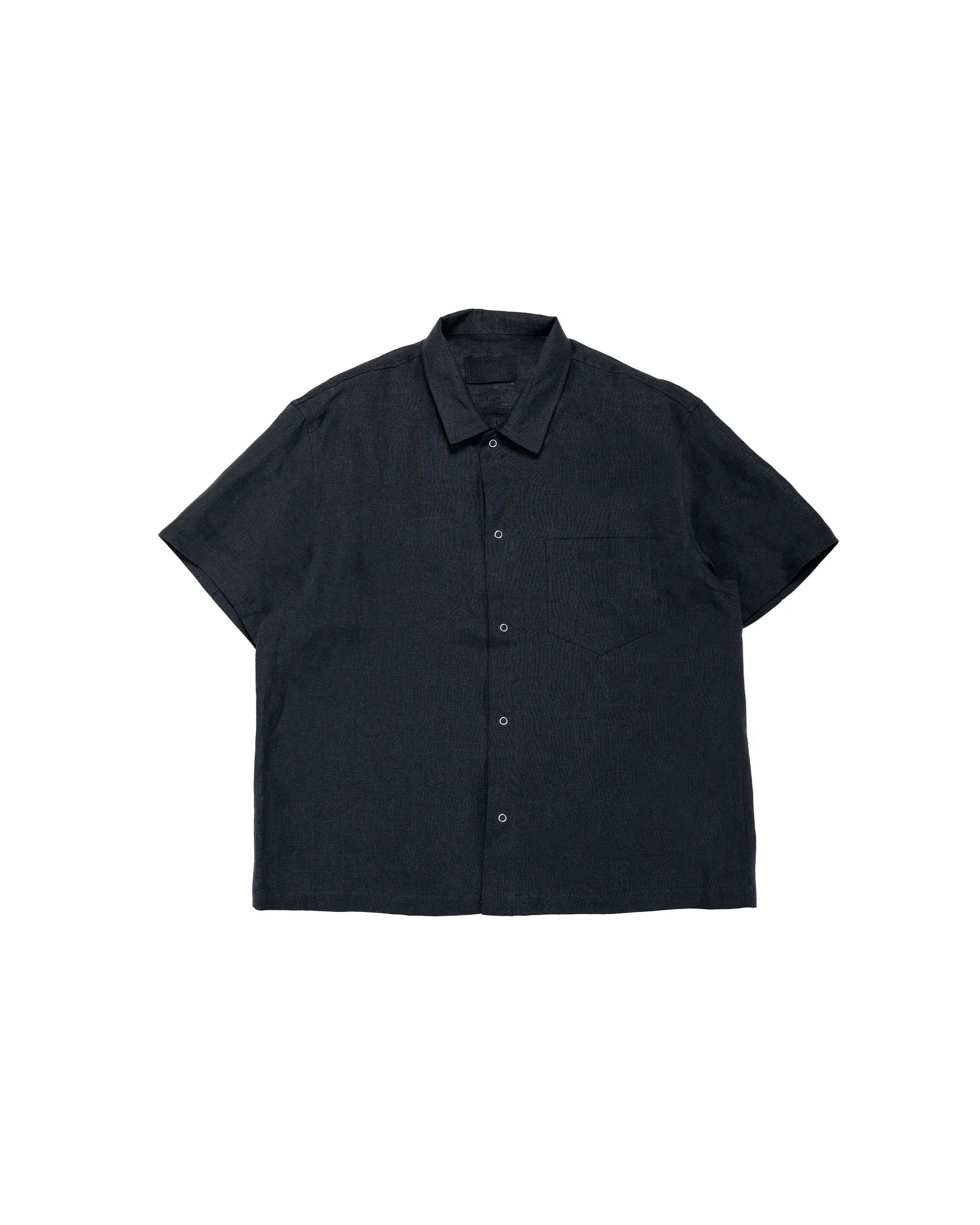 James Coward Sundown Shirt Black Lightweight Belgian Linen sold by Lost & Found