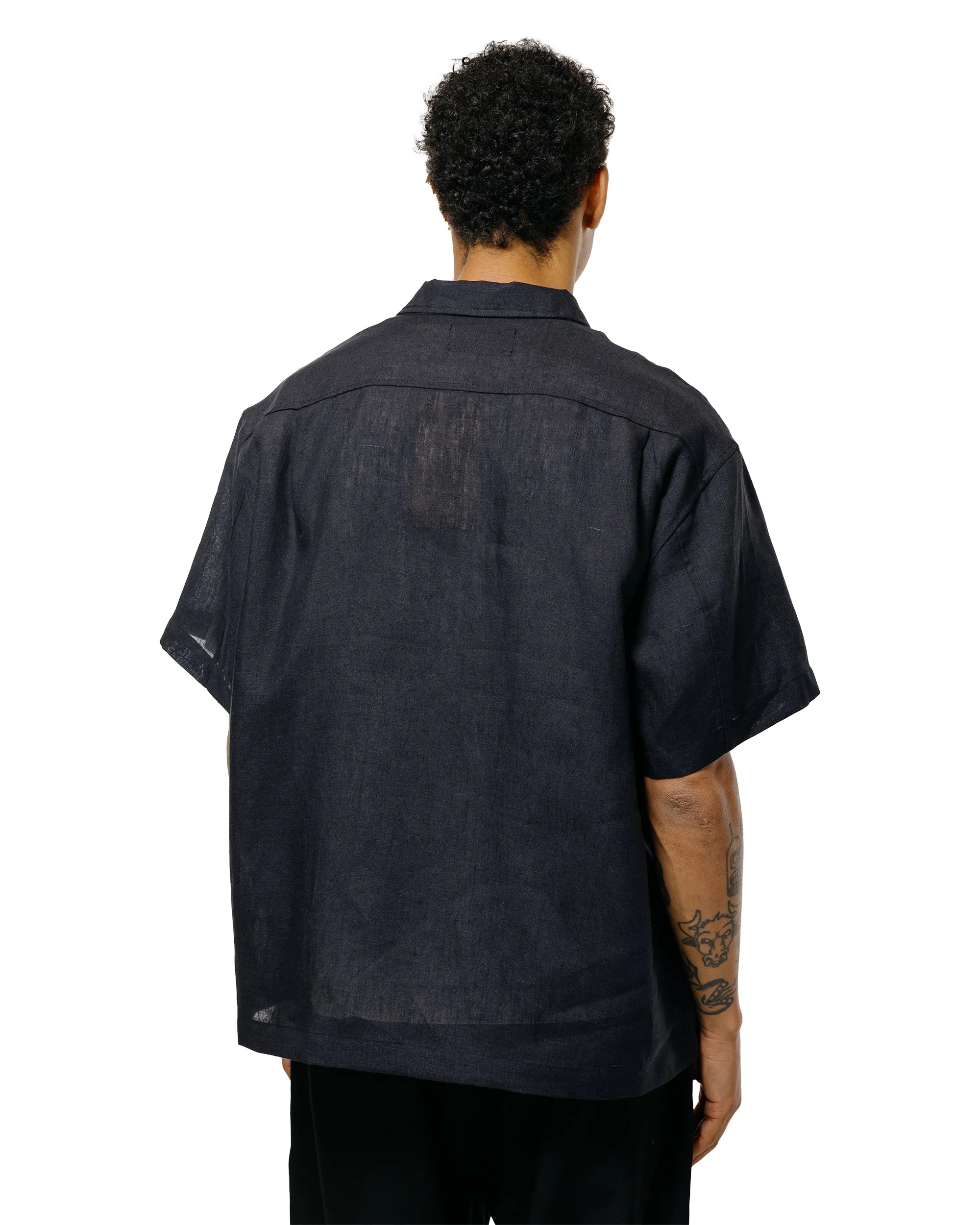 James Coward Sundown Shirt Black Lightweight Belgian Linen sold by Lost & Found product image thumbnail 4