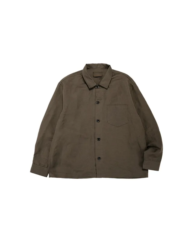 James Coward Travail Shirt Coffee Grounds Belgian Linen made by James Coward