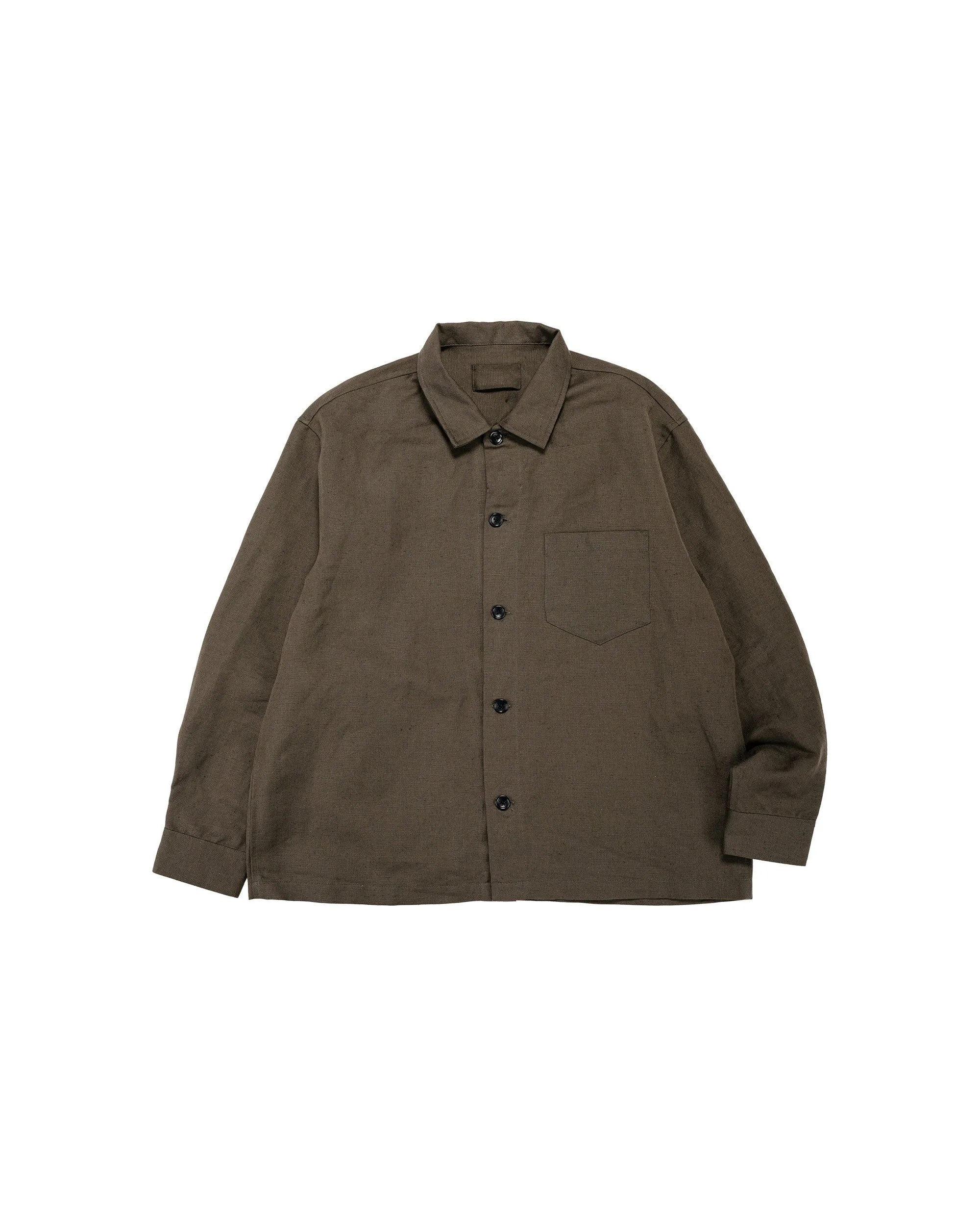 James Coward Travail Shirt Coffee Grounds Belgian Linen sold by Lost & Found