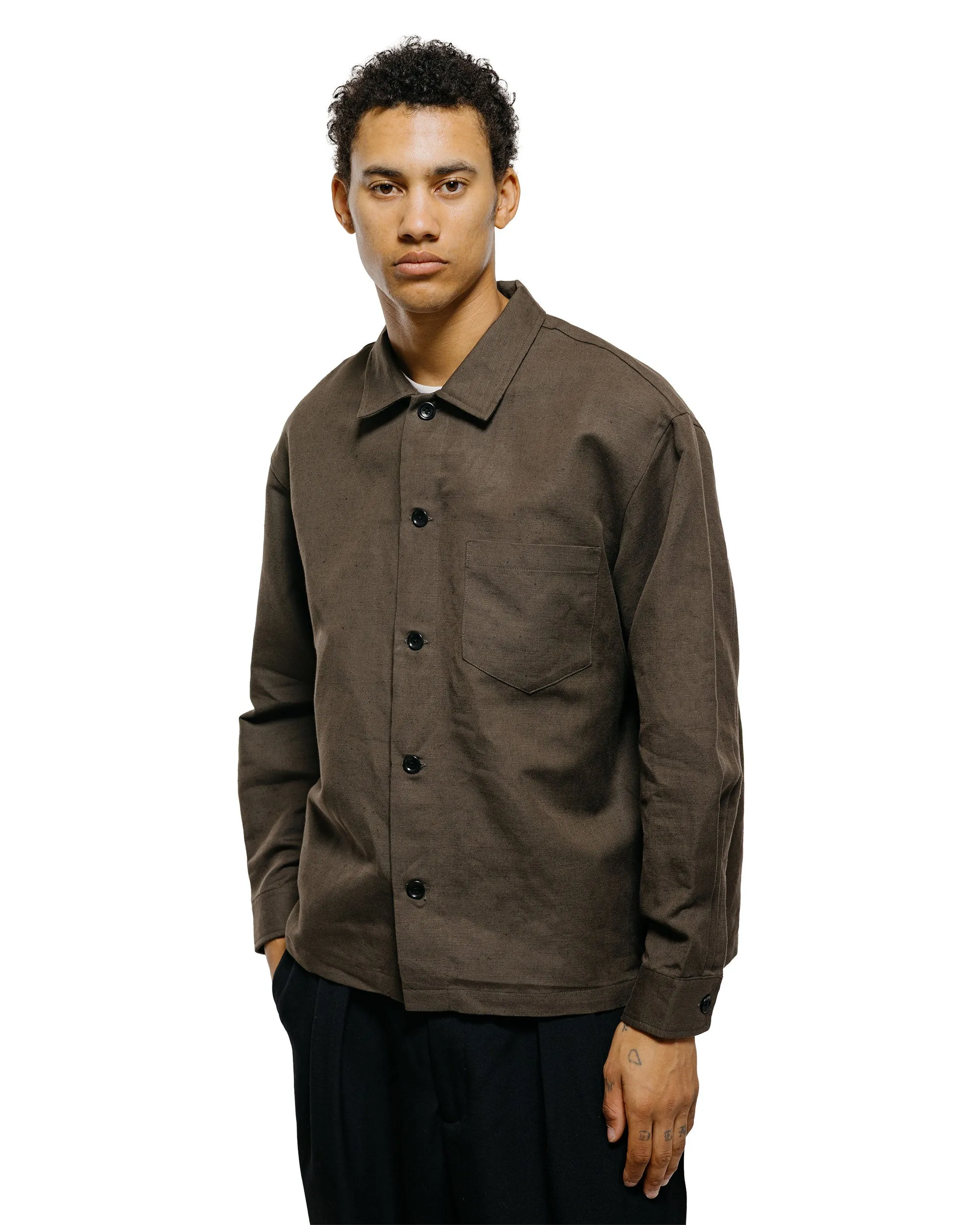James Coward Travail Shirt Coffee Grounds Belgian Linen sold by Lost & Found product image thumbnail 2