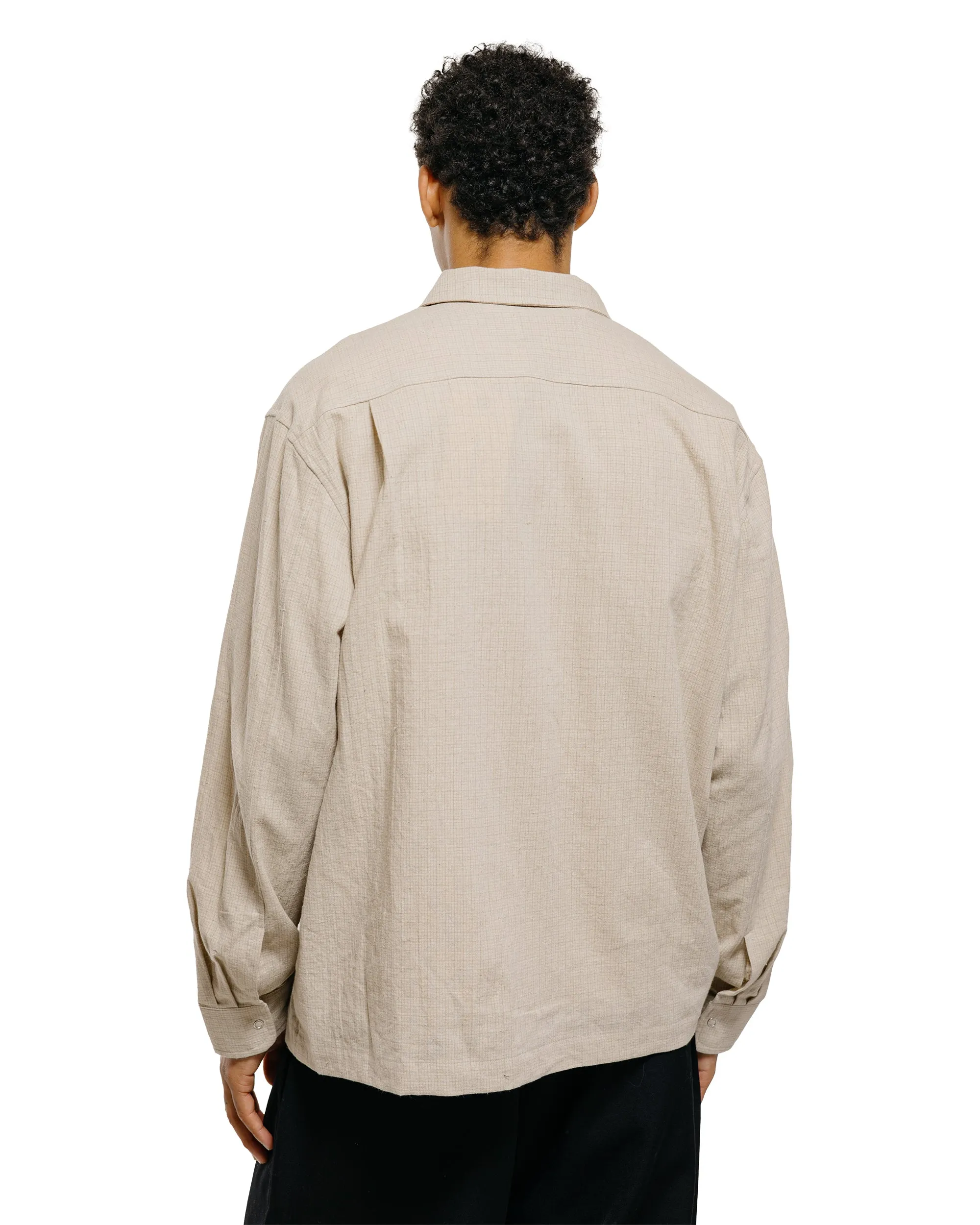 James Coward Workshop Shirt Natural Grid Cotton Linen Gingham sold by Lost & Found product image thumbnail 4
