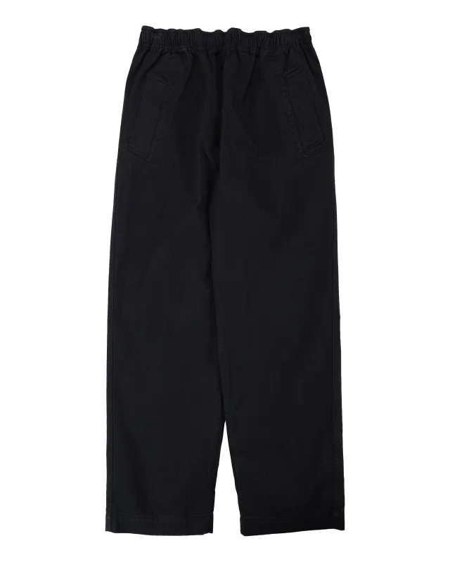 MHL Wide Leg Jogger Dry Cotton Linen Black made by Margaret Howell