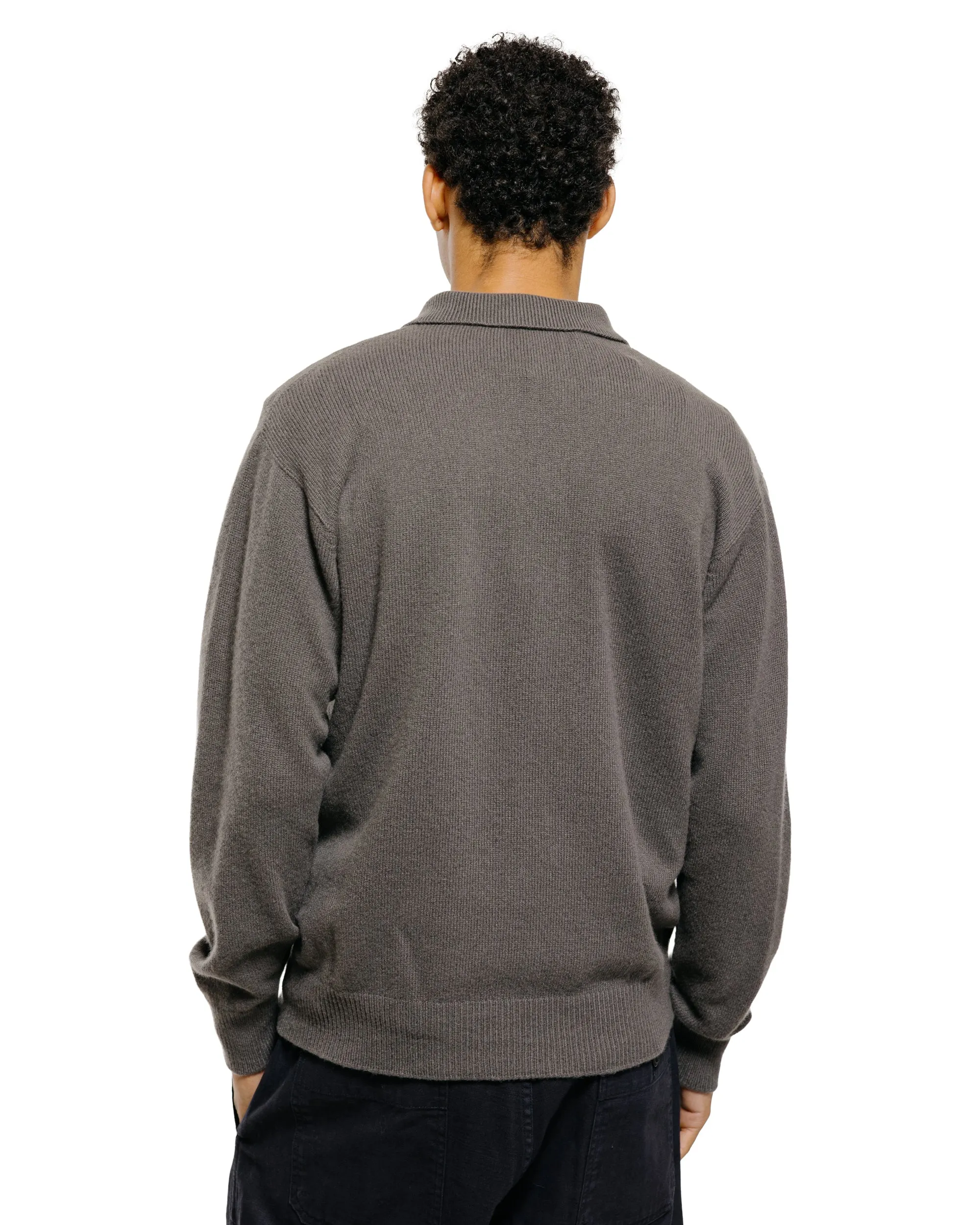 Margaret Howell Seamless Pocket Polo Shirt Merino Cashmere Graphite sold by Lost & Found product image thumbnail 4
