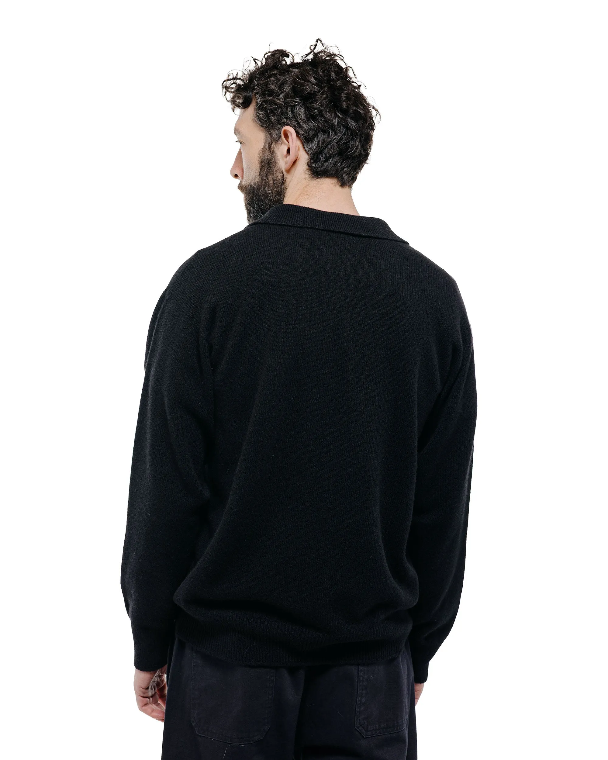 Margaret Howell Seamless Pocket Polo Shirt Merino Cashmere Black sold by Lost & Found product image thumbnail 5