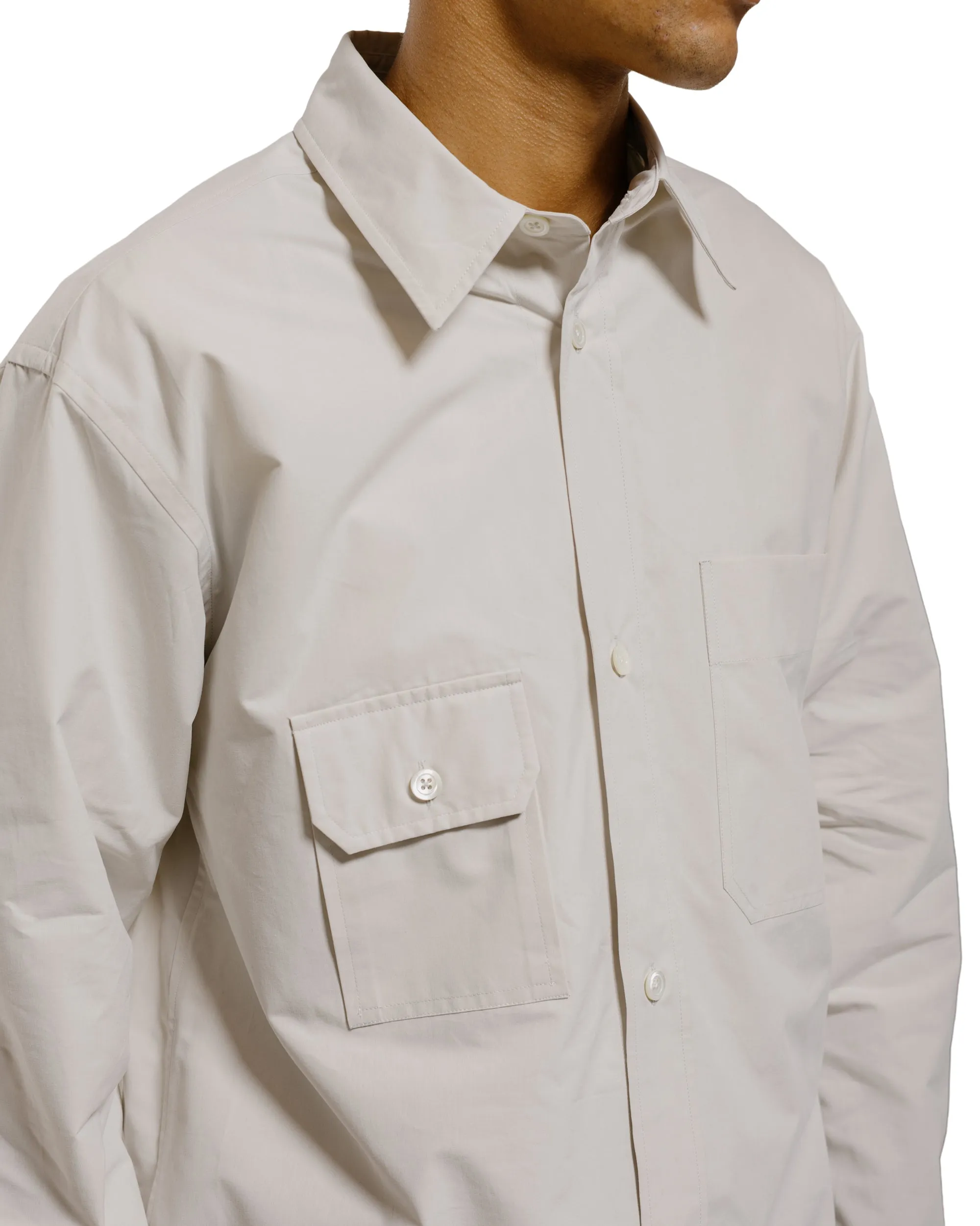 Margaret Howell Odd Pocket Shirt Yarn Dye Cotton Poplin Parchment sold by Lost & Found product image thumbnail 3