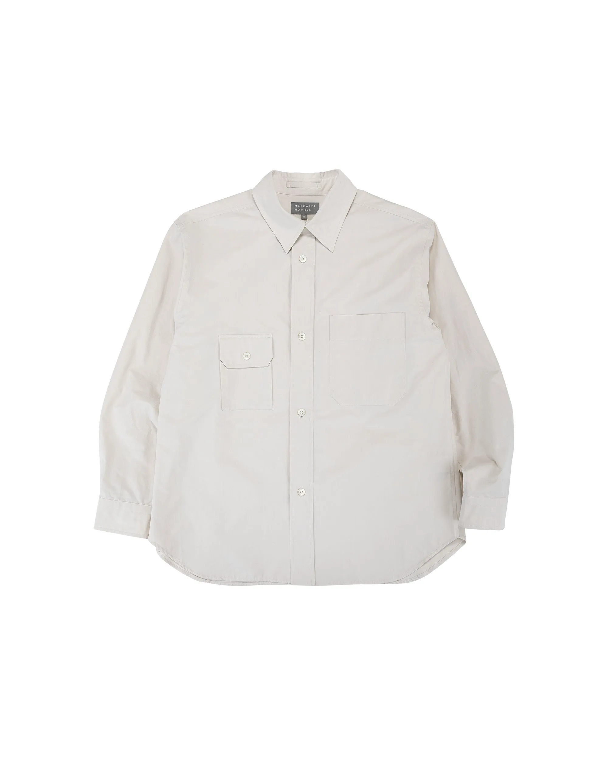 Margaret Howell Odd Pocket Shirt Yarn Dye Cotton Poplin Parchment sold by Lost & Found