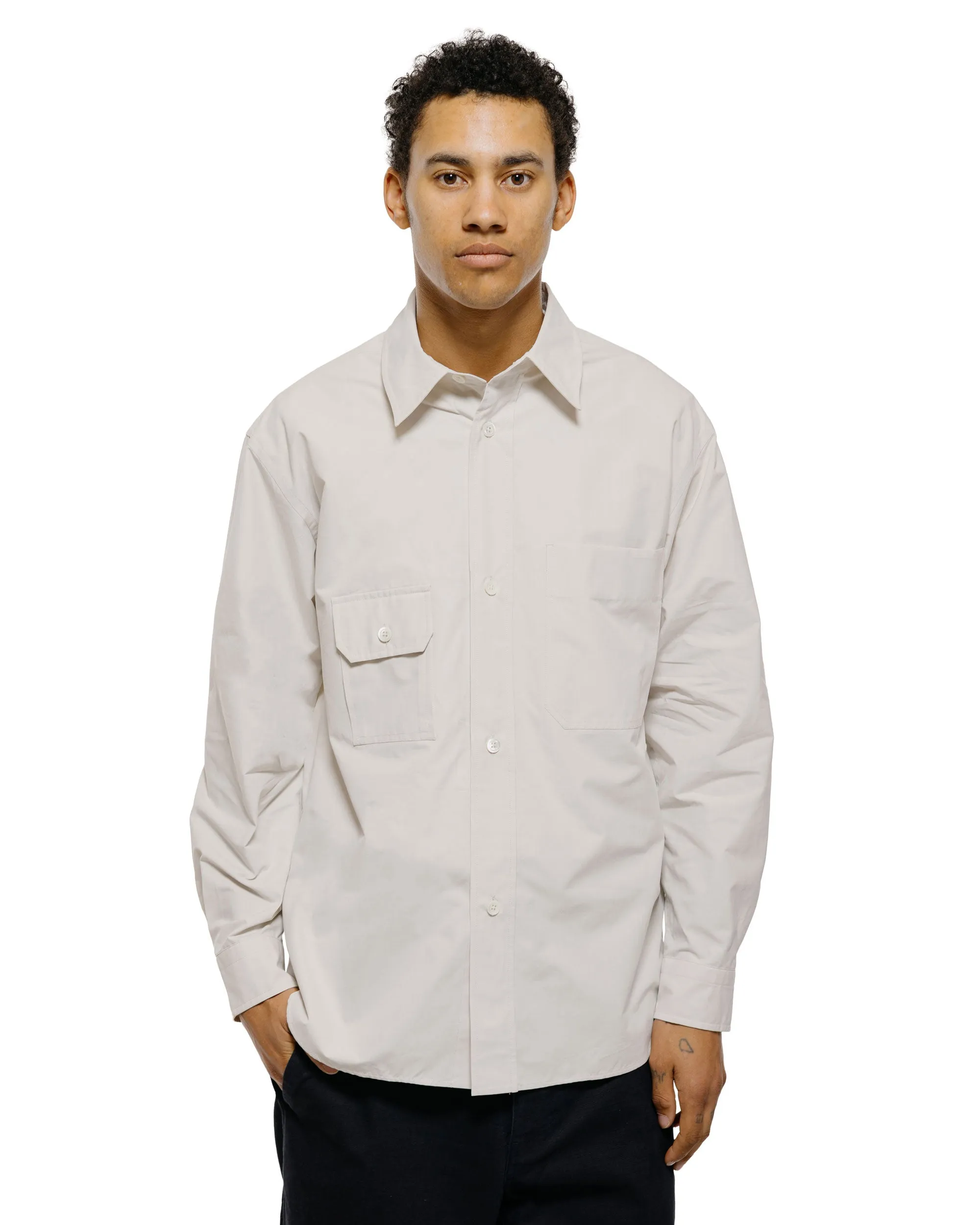 Margaret Howell Odd Pocket Shirt Yarn Dye Cotton Poplin Parchment sold by Lost & Found product image thumbnail 2