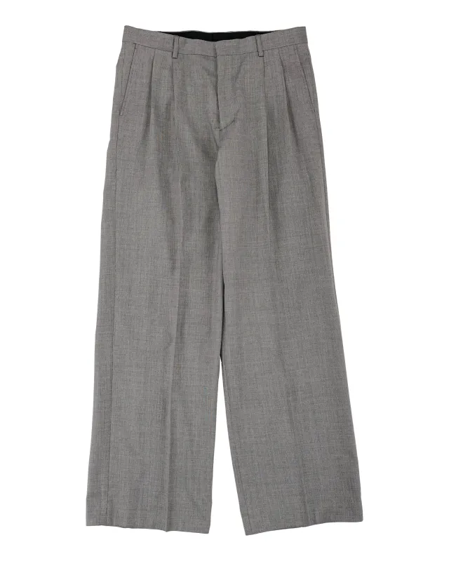 Sunflower Wide Pleated Trouser 820 Grey Melange made by Sunflower
