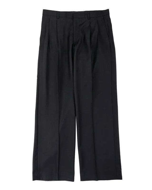 Sunflower Wide Pleated Trouser Tropical Wool 999 Black made by Sunflower