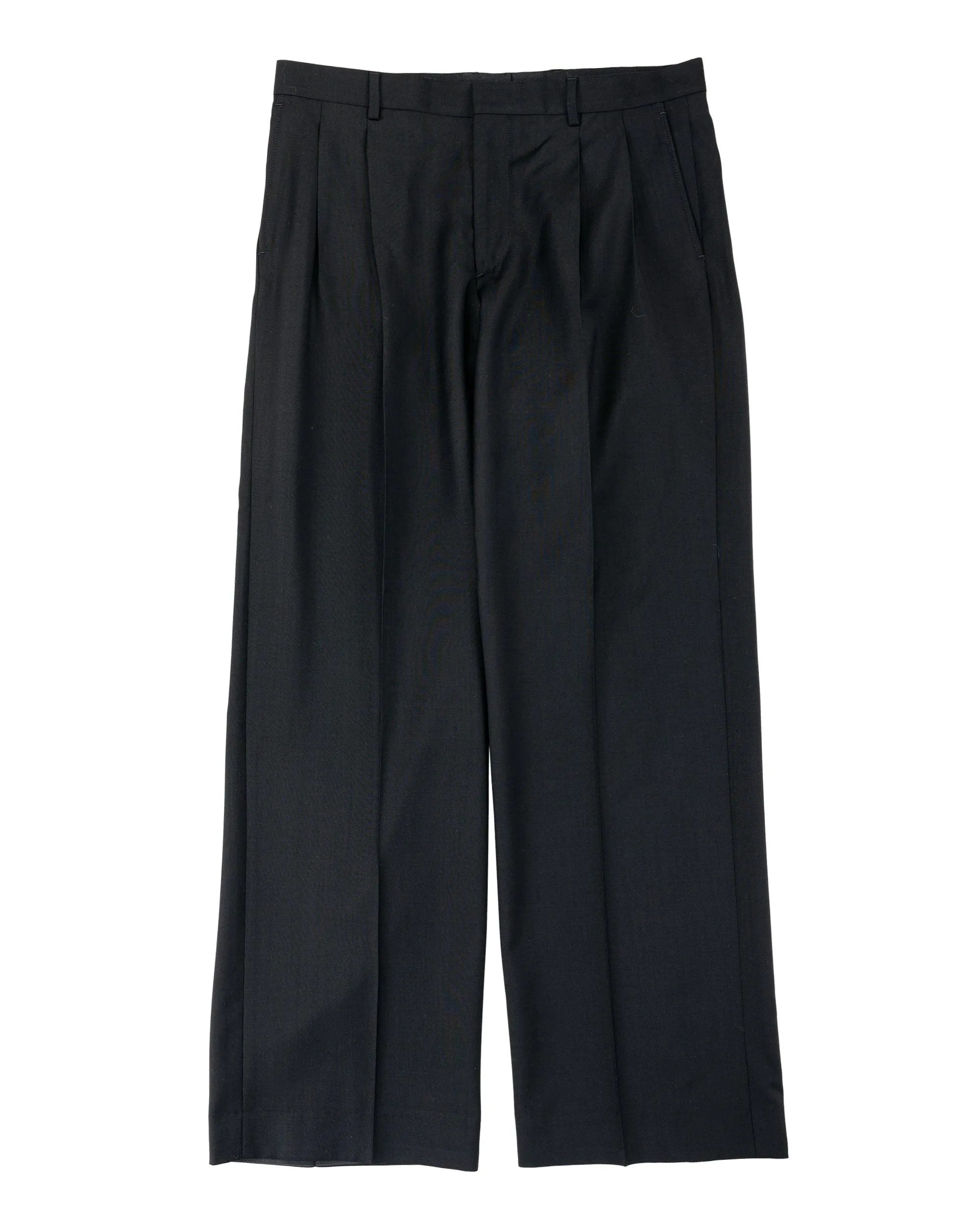 Sunflower Wide Pleated Trouser Tropical Wool 999 Black sold by Lost & Found