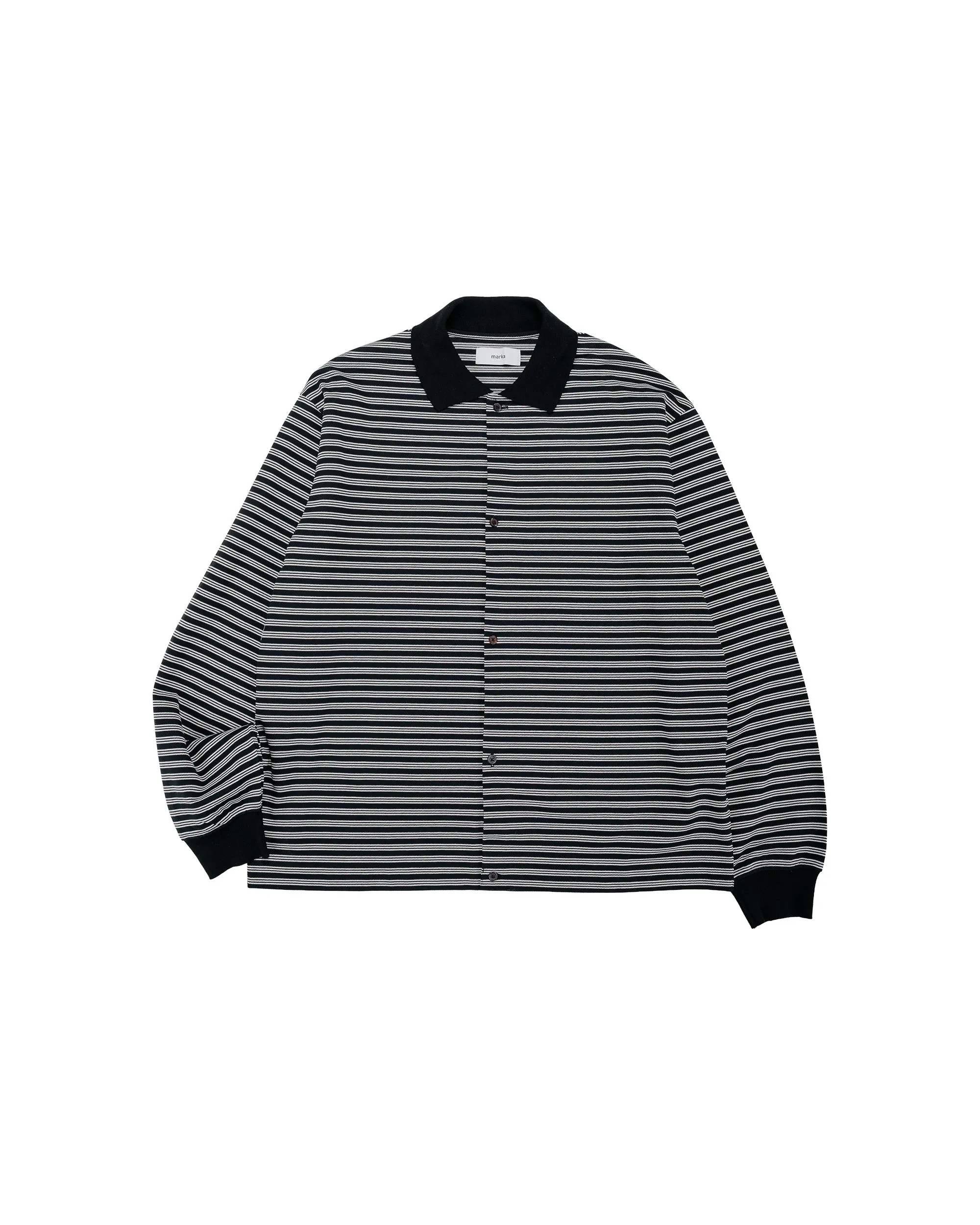 marka Shirt Cardigan Cotton High Twisted Pique Black Border sold by Lost & Found
