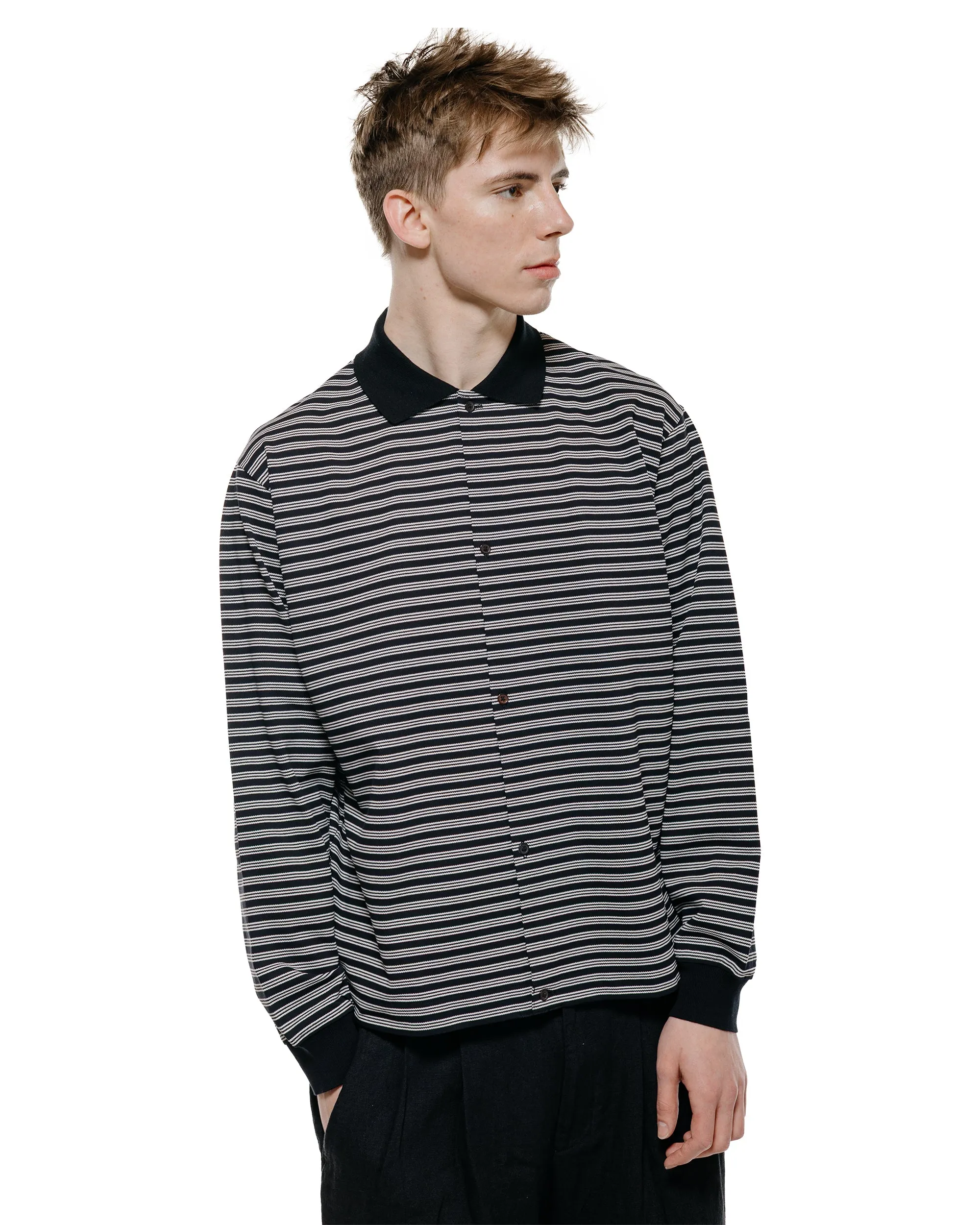 marka Shirt Cardigan Cotton High Twisted Pique Black Border sold by Lost & Found product image thumbnail 2