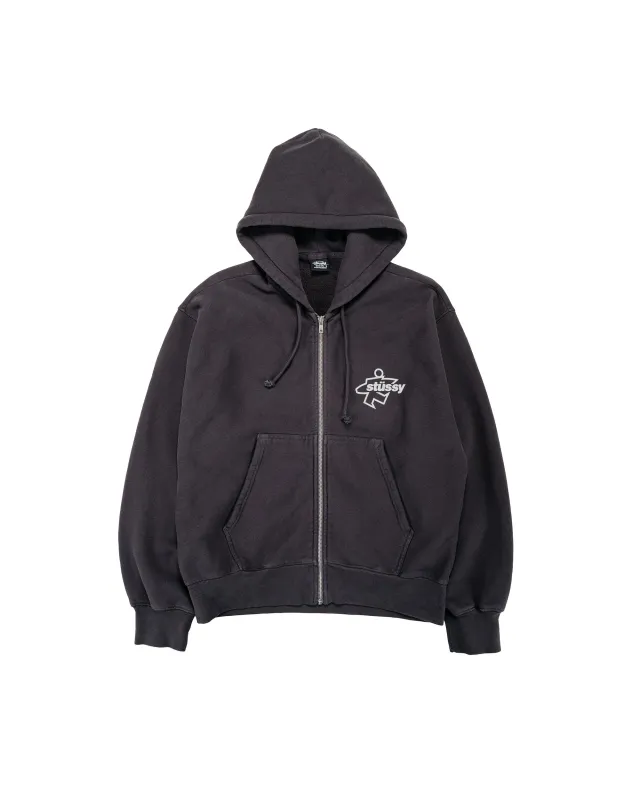 Stüssy Surf Size Garment Dyed Zip Hoodie Faded Black made by Stussy