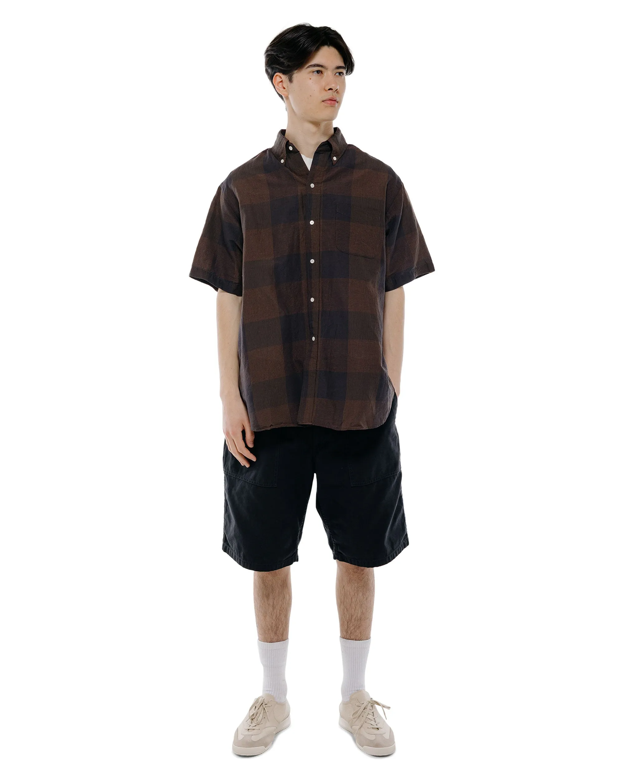 Beams Plus B.D. Classic Fit Cotton Linen Cord Check Black/Brown sold by Lost & Found product image thumbnail 5