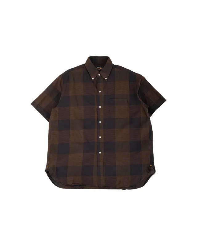 Beams Plus B.D. Classic Fit Cotton Linen Cord Check Black/Brown made by BEAMS PLUS