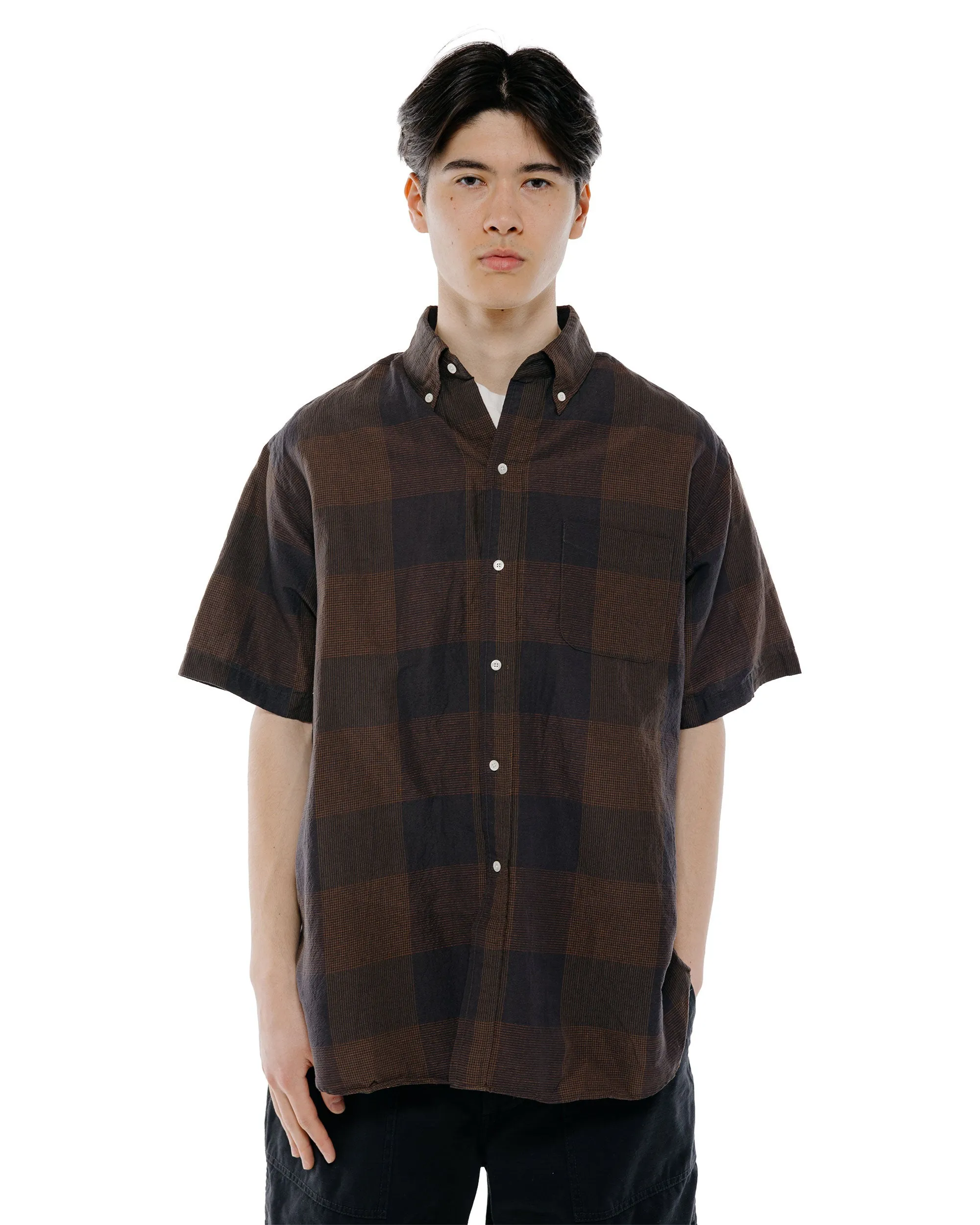 Beams Plus B.D. Classic Fit Cotton Linen Cord Check Black/Brown sold by Lost & Found product image thumbnail 2