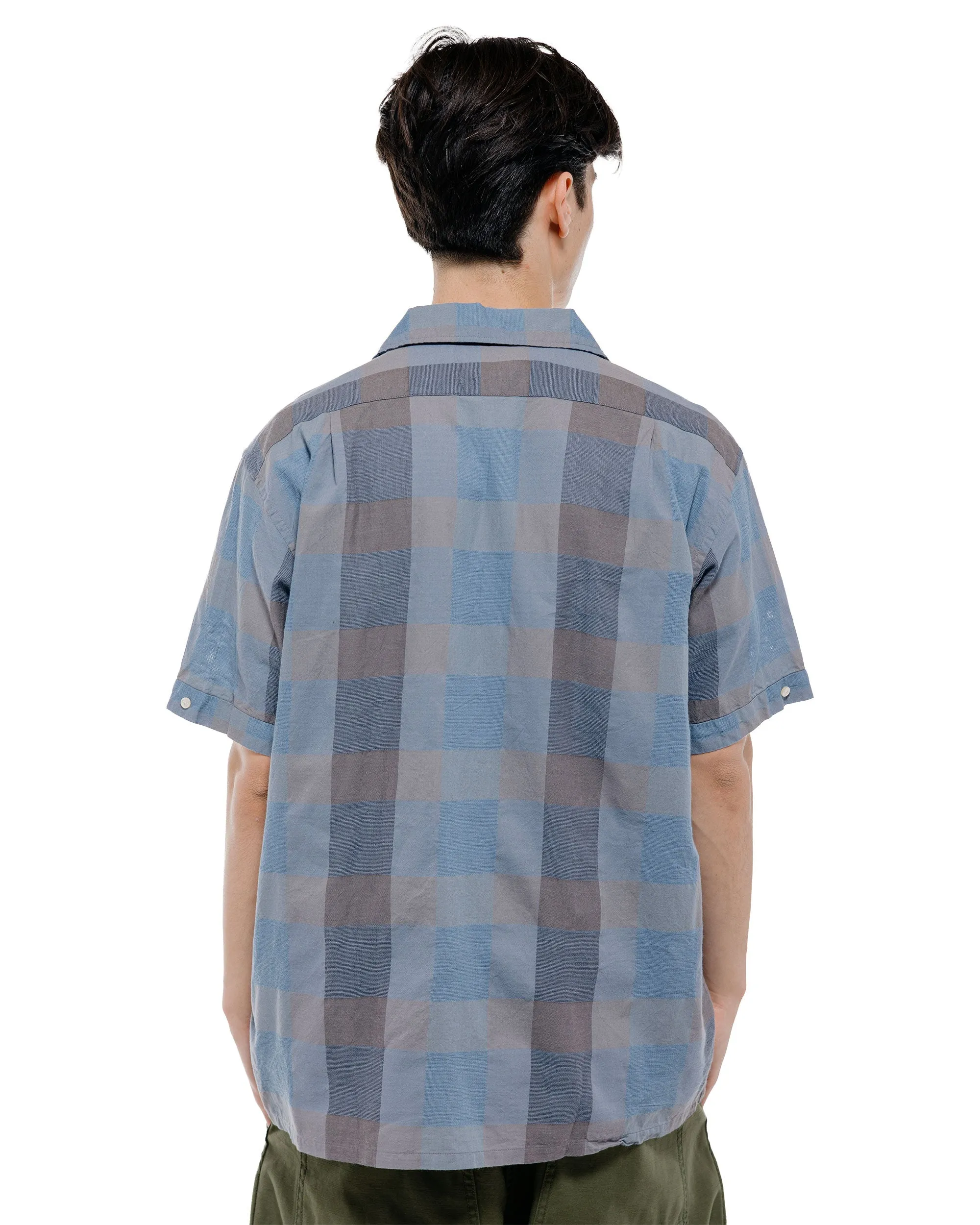 Beams Plus Italian Collar Indigo Panama Weave Plaid sold by Lost & Found product image thumbnail 4