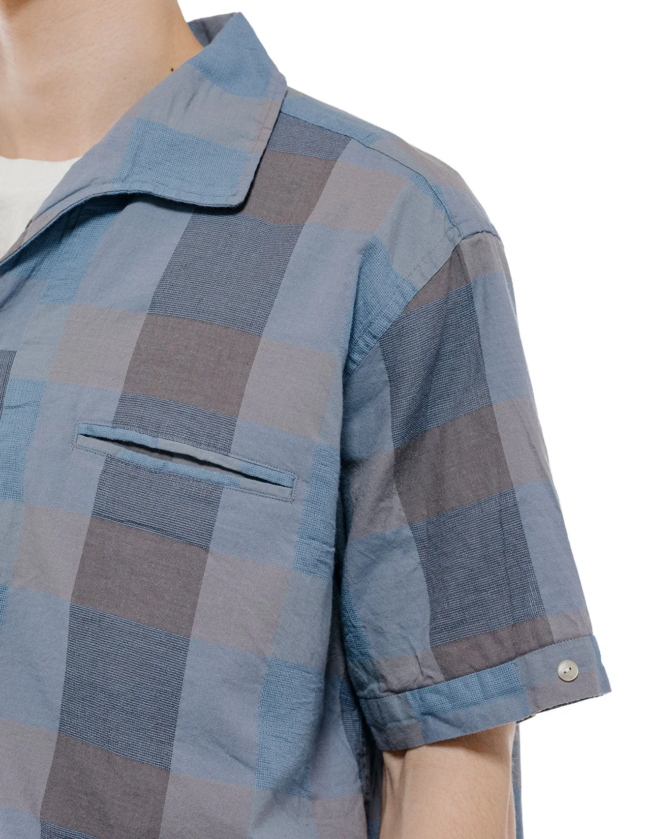 Beams Plus Italian Collar Indigo Panama Weave Plaid sold by Lost & Found product image thumbnail 3