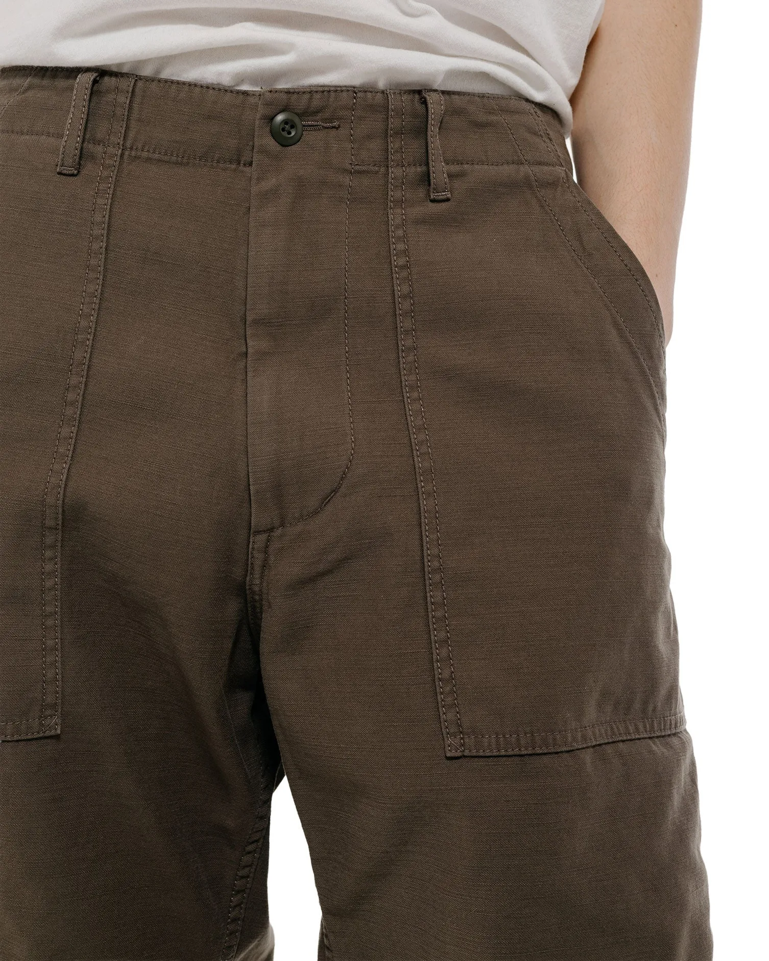 Beams Plus MIL Utility Shorts Reversed Sateen Olive Brown sold by Lost & Found product image thumbnail 3