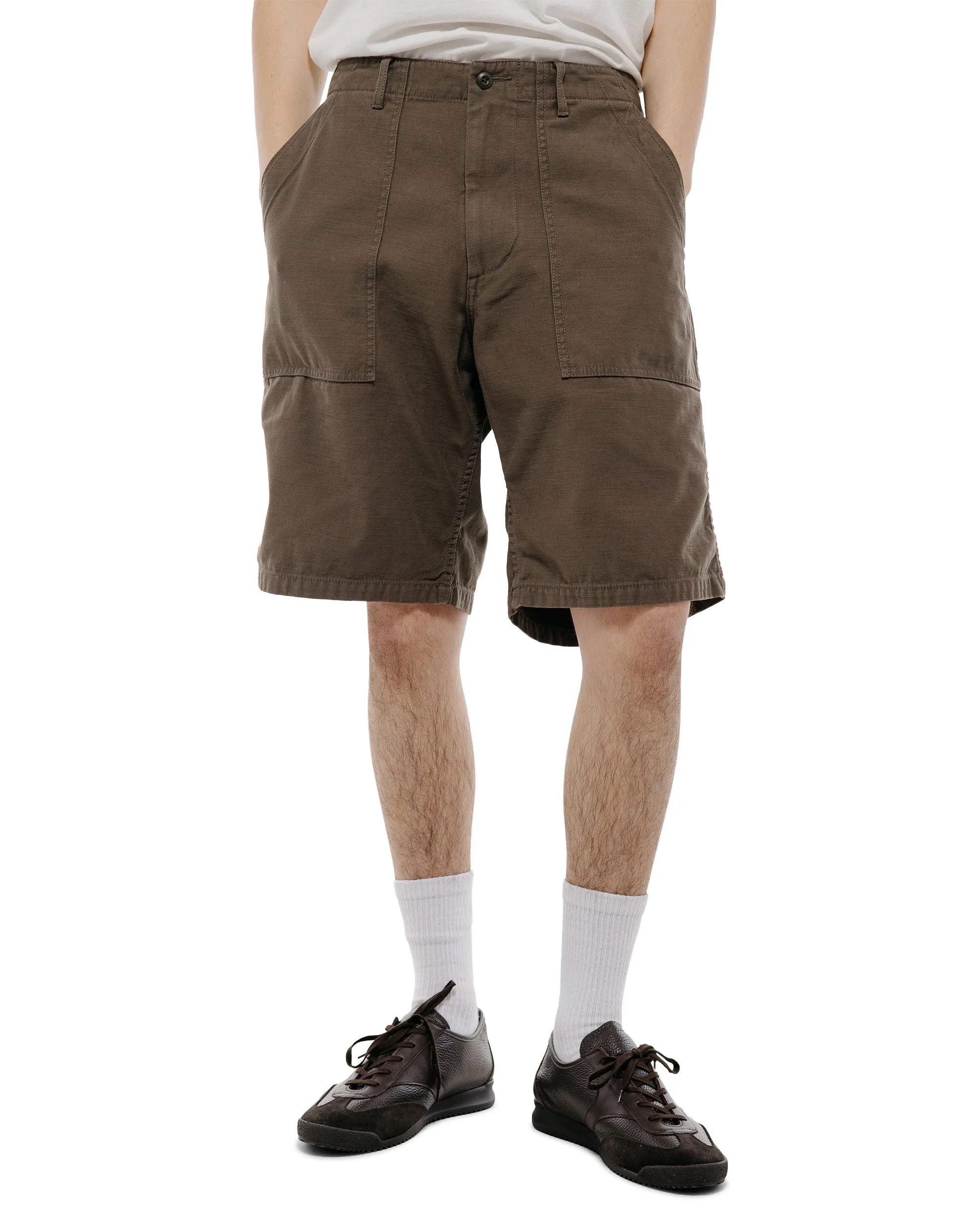 Beams Plus MIL Utility Shorts Reversed Sateen Olive Brown sold by Lost & Found product image thumbnail 2