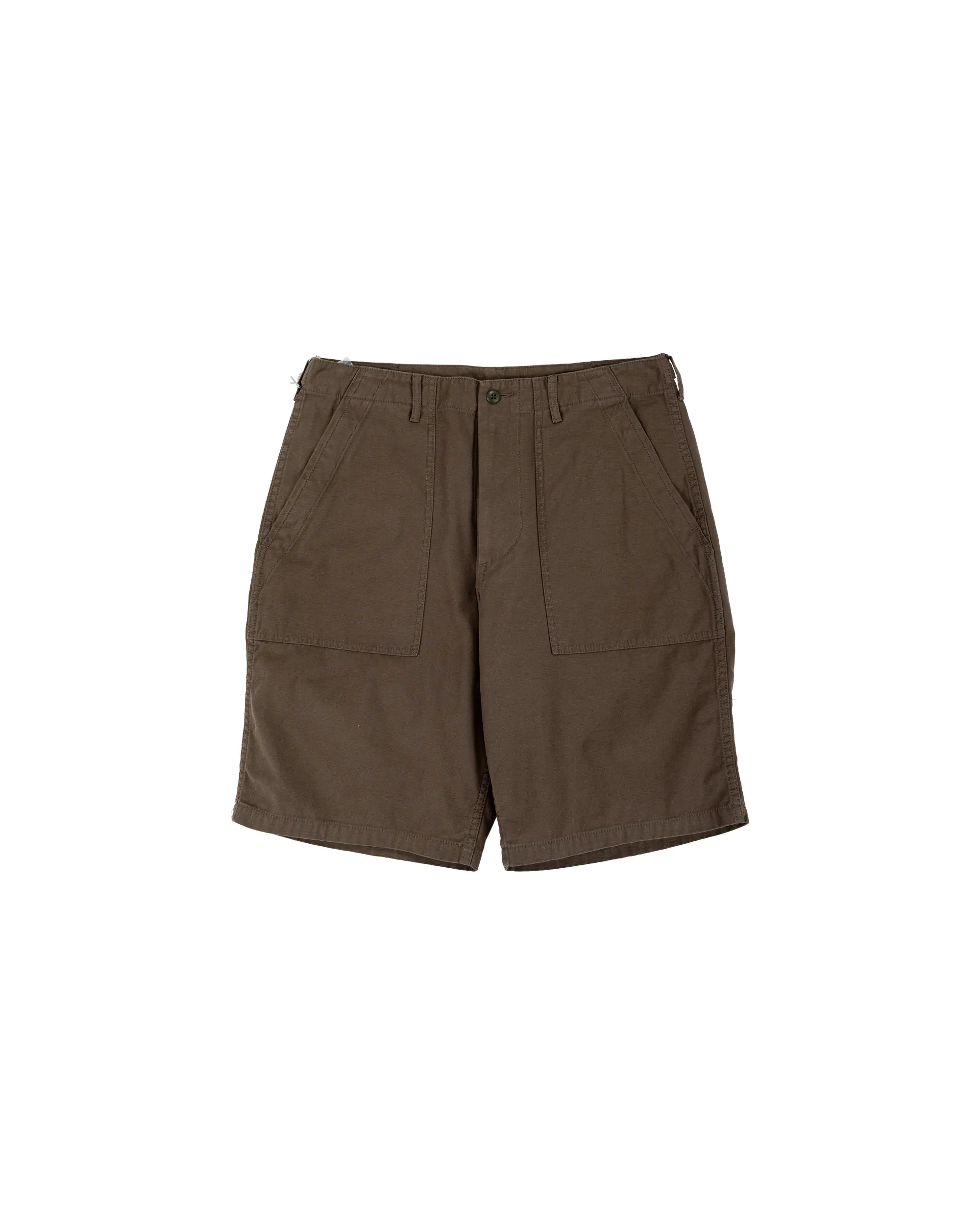 Beams Plus MIL Utility Shorts Reversed Sateen Olive Brown sold by Lost & Found
