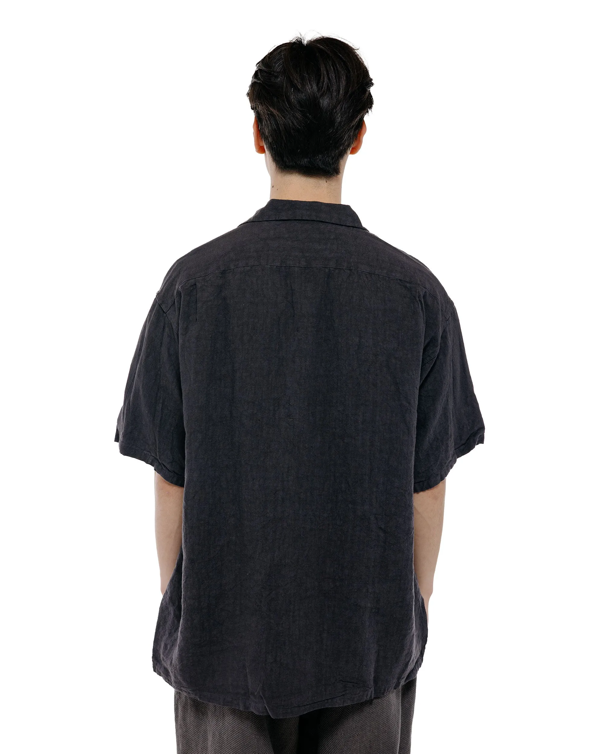 Beams Plus Open Collar 1/40 Linen Charcoal sold by Lost & Found product image thumbnail 3