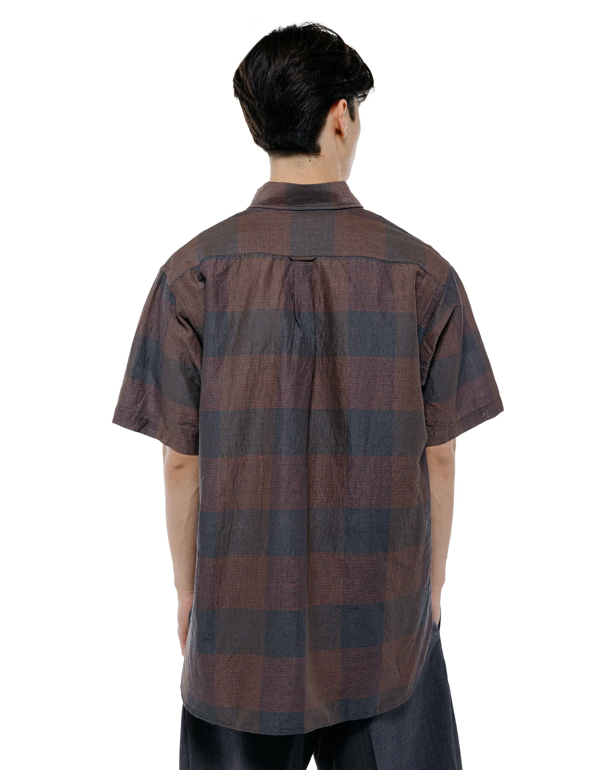 Beams Plus B.D. Classic Fit Cotton Linen Cord Check Navy/Pink sold by Lost & Found product image thumbnail 4