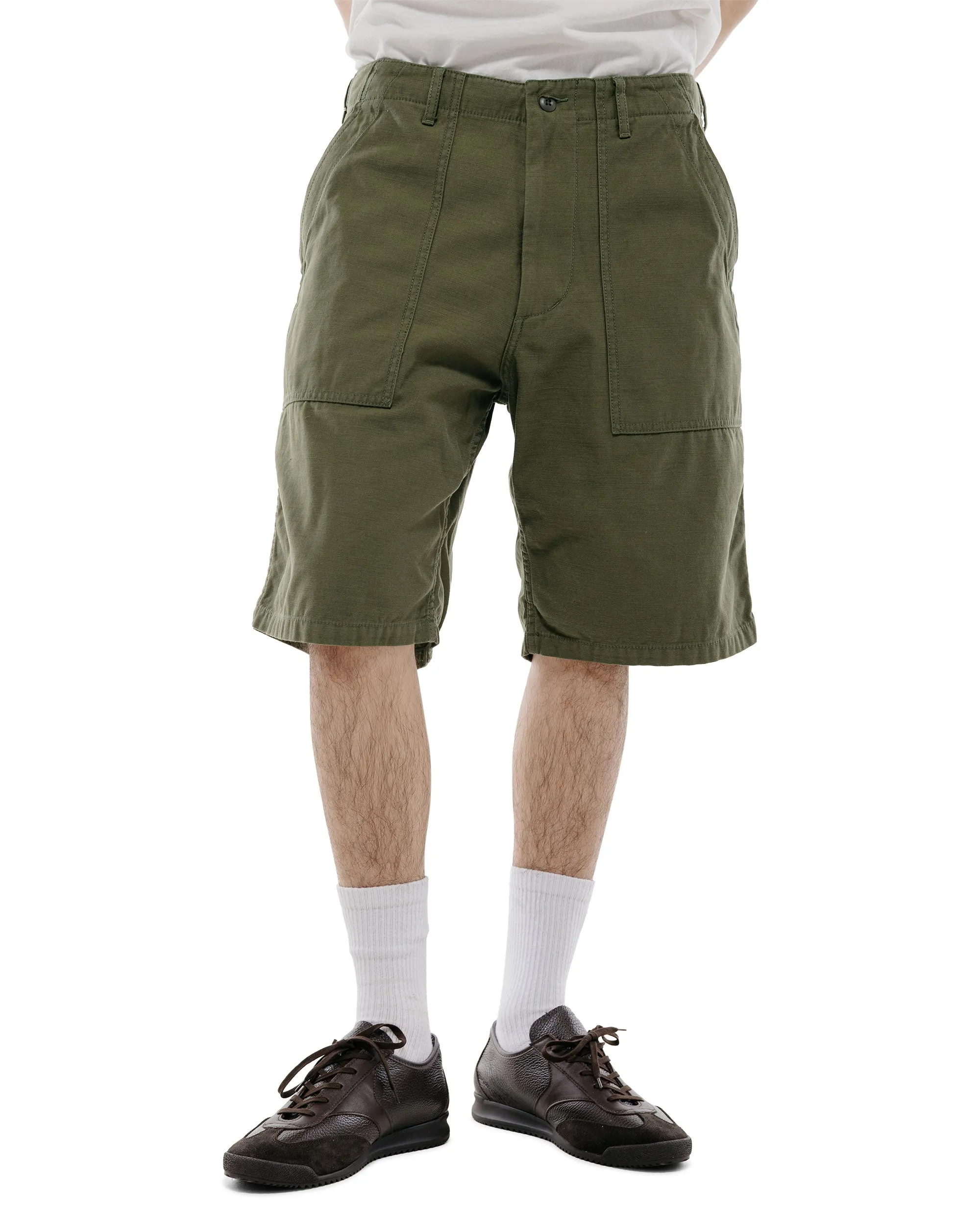 Beams Plus MIL Utility Shorts Reversed Sateen Olive Green sold by Lost & Found product image thumbnail 2
