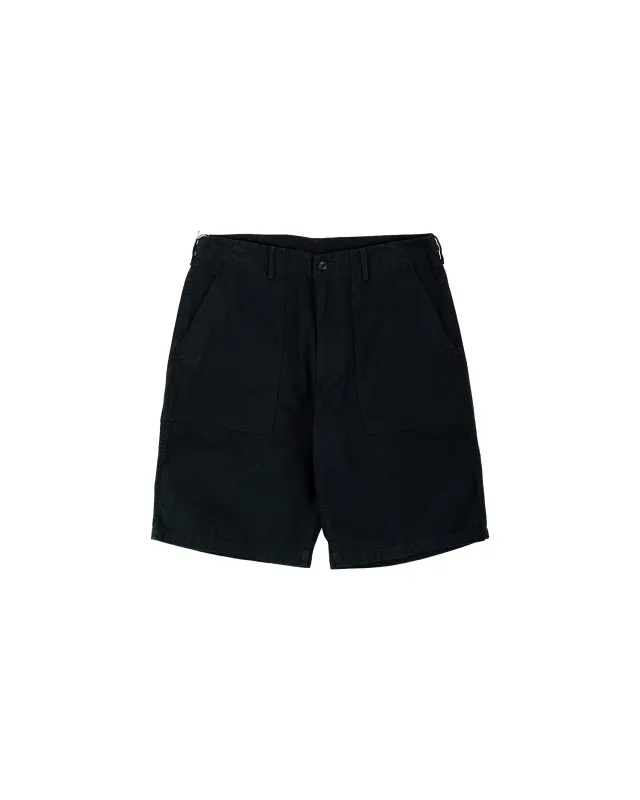 Beams Plus MIL Utility Shorts Reversed Sateen Black made by BEAMS PLUS