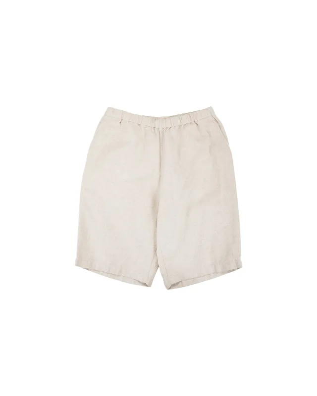 Beams Plus Easy Shorts Cotton Linen Off White made by BEAMS PLUS