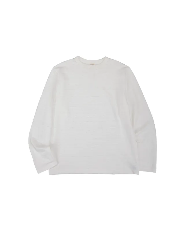Warehouse Lot. 5906 Long Sleeve Crew Neck T-Shirt Off White made by Warehouse