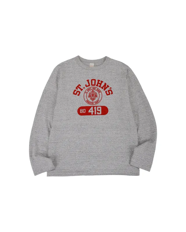 Warehouse Lot. 5906 Long Sleeve Crew Neck T-Shirt St. Johns Heather Gray made by Warehouse