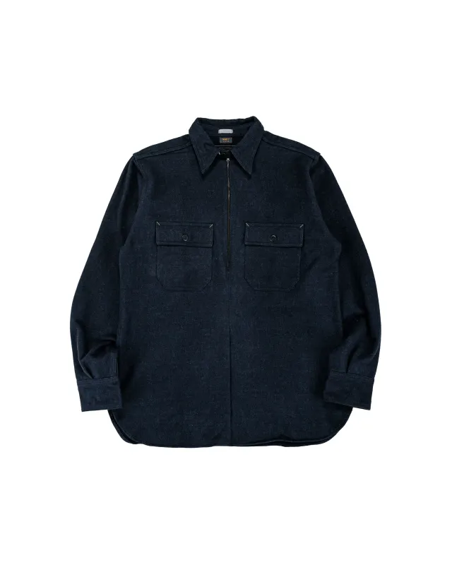 Warehouse Lot. JG-39 C.P.O. Half-Zip Shirt Navy made by Warehouse