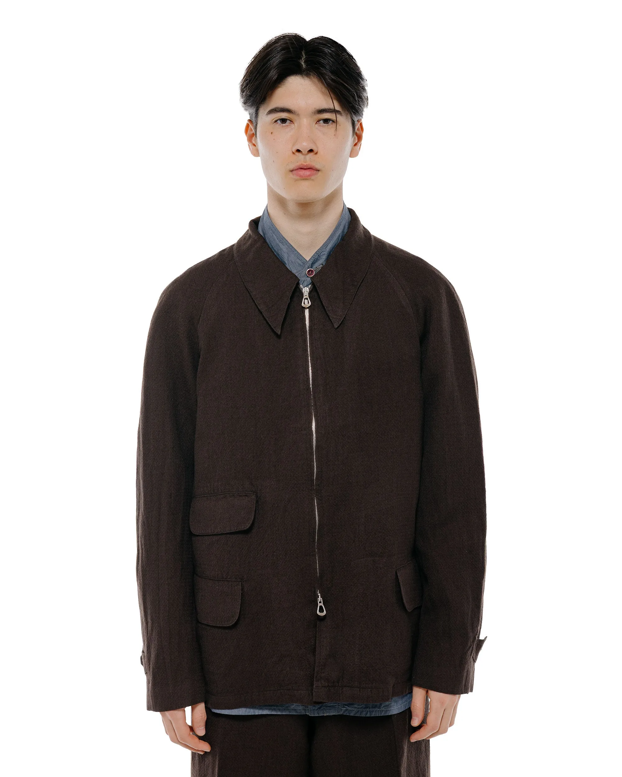MotivMfg Bergman Mac Jacket Wool Linen Crepe/Espresso sold by Lost & Found product image thumbnail 2