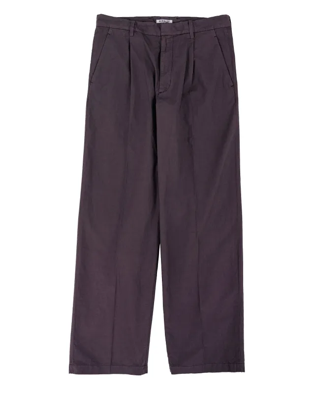 Auralee Garment Dyed Finx Shuttle Weather One-Tuck Slacks Dark Brown made by Auralee