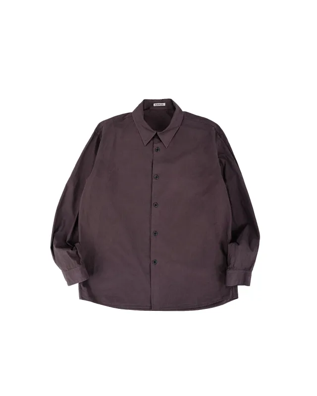 Auralee Garment Dyed Finx Shuttle Weather Shirt Dark Brown made by Auralee